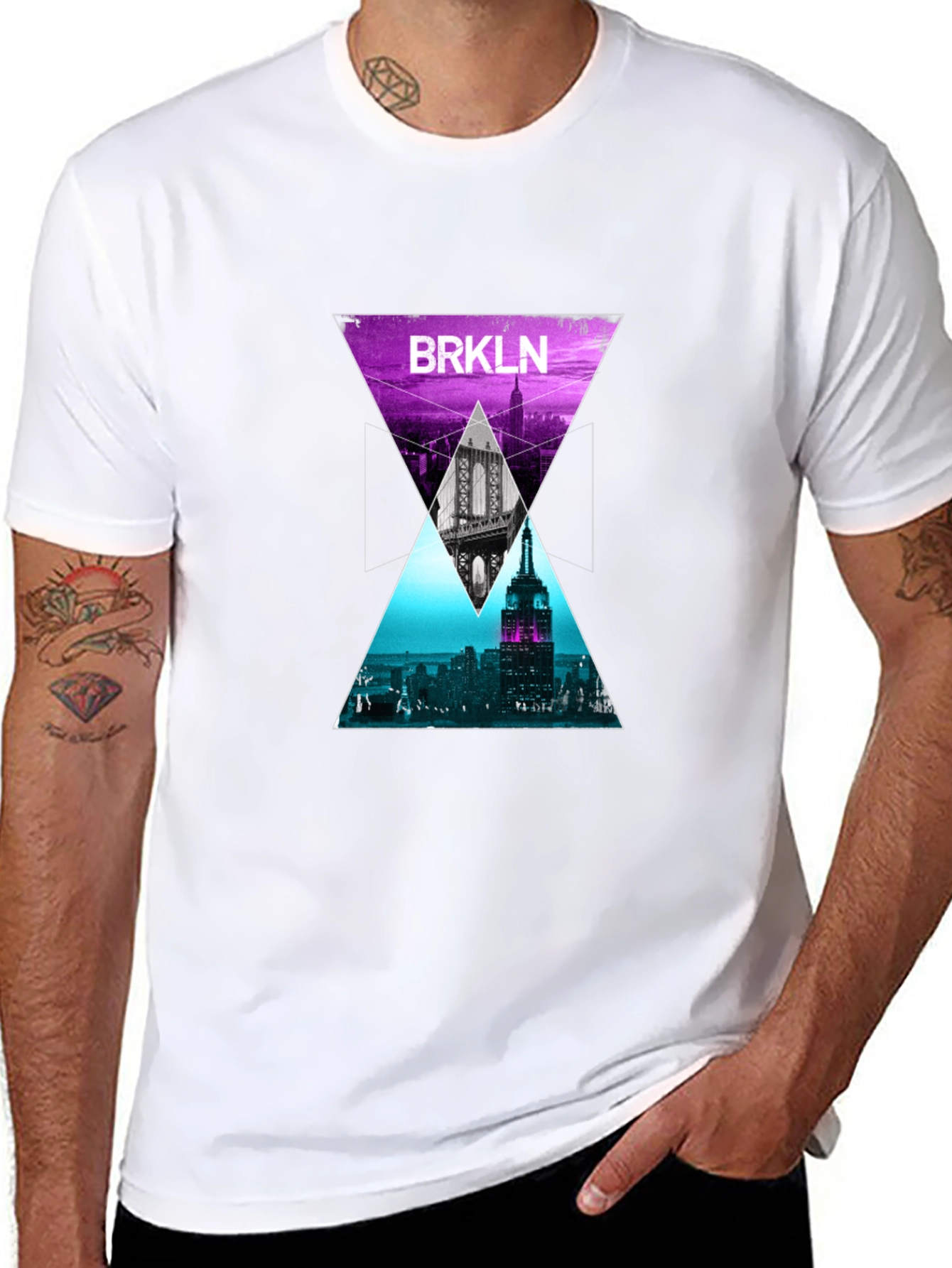 Black BRKLN Graphic Tee - Retro Cityscape T-Shirt view 8