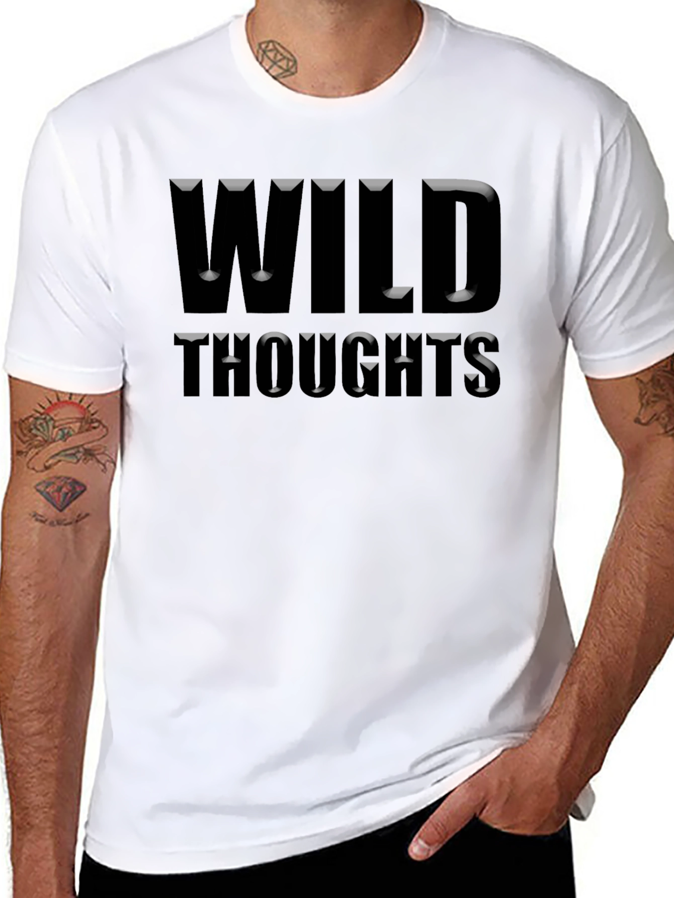 Black Wild Thoughts Graphic T-Shirt view 8