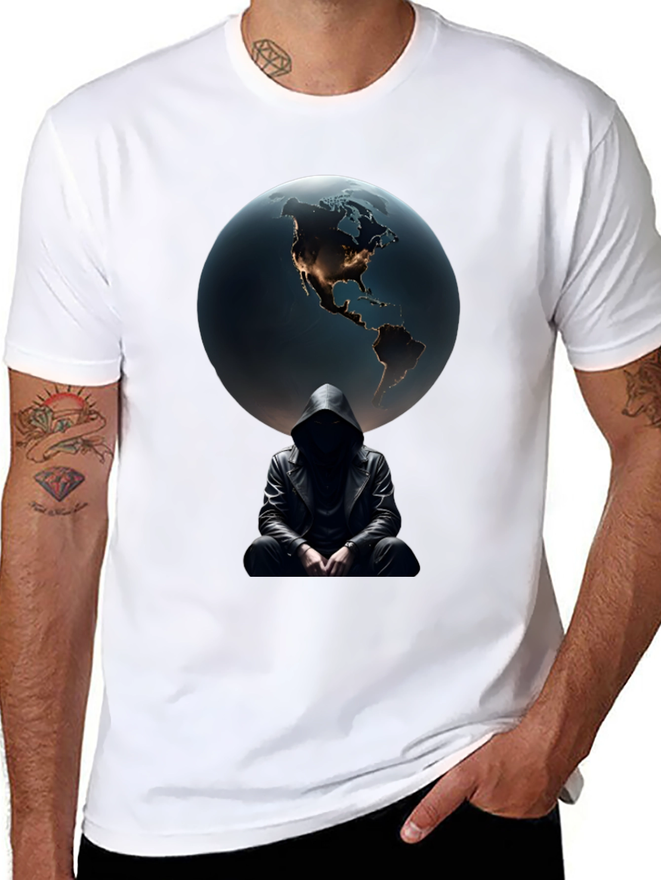 Black Earth & Shadow Graphic T-Shirt - Mens Black Tee view 8