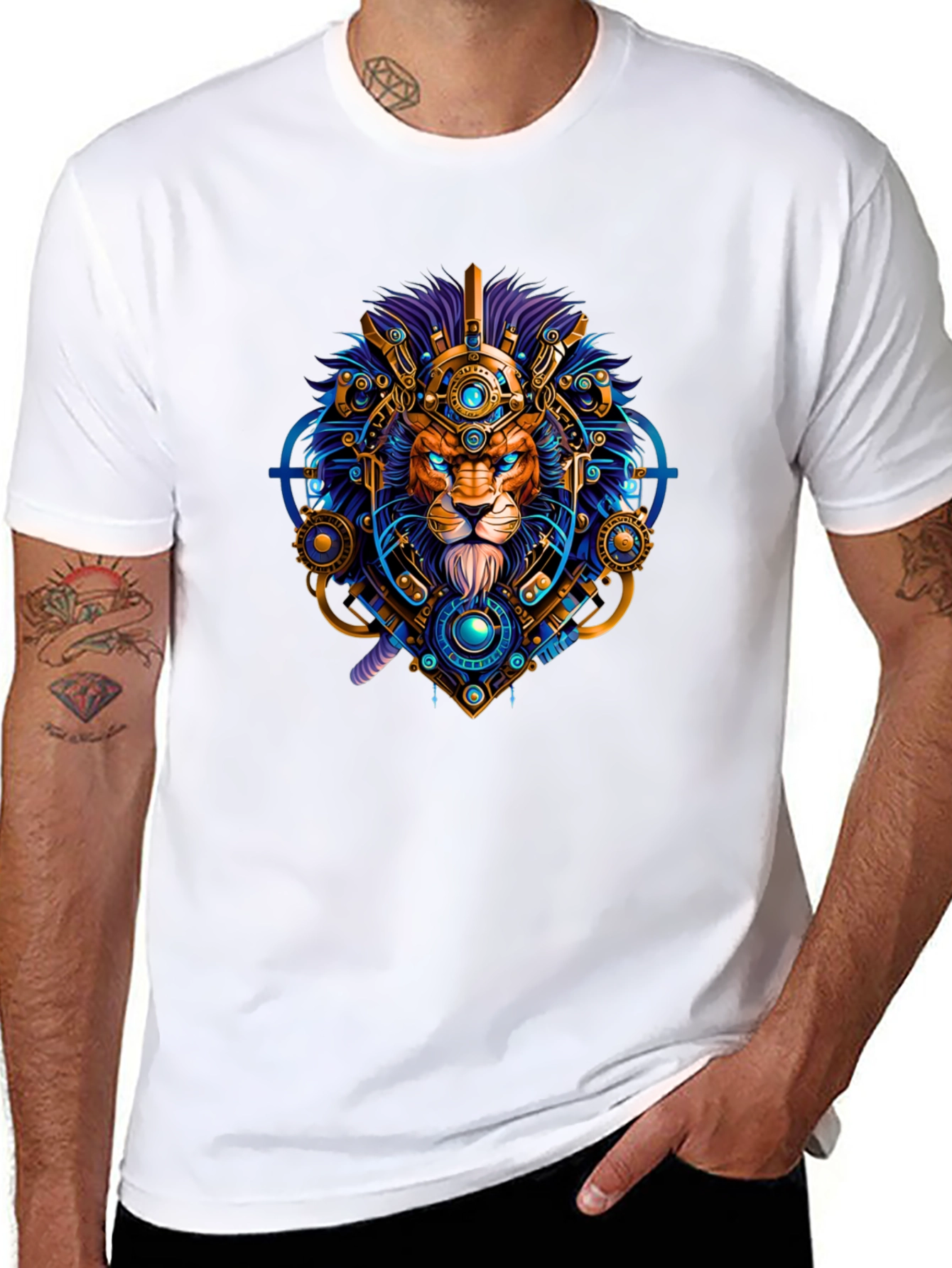 Black Lion Techwear Graphic Tee - Bold, Unique Design view 8
