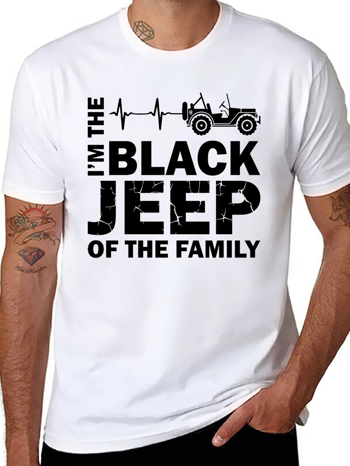 Black Black Jeep Family Graphic Tee view 8