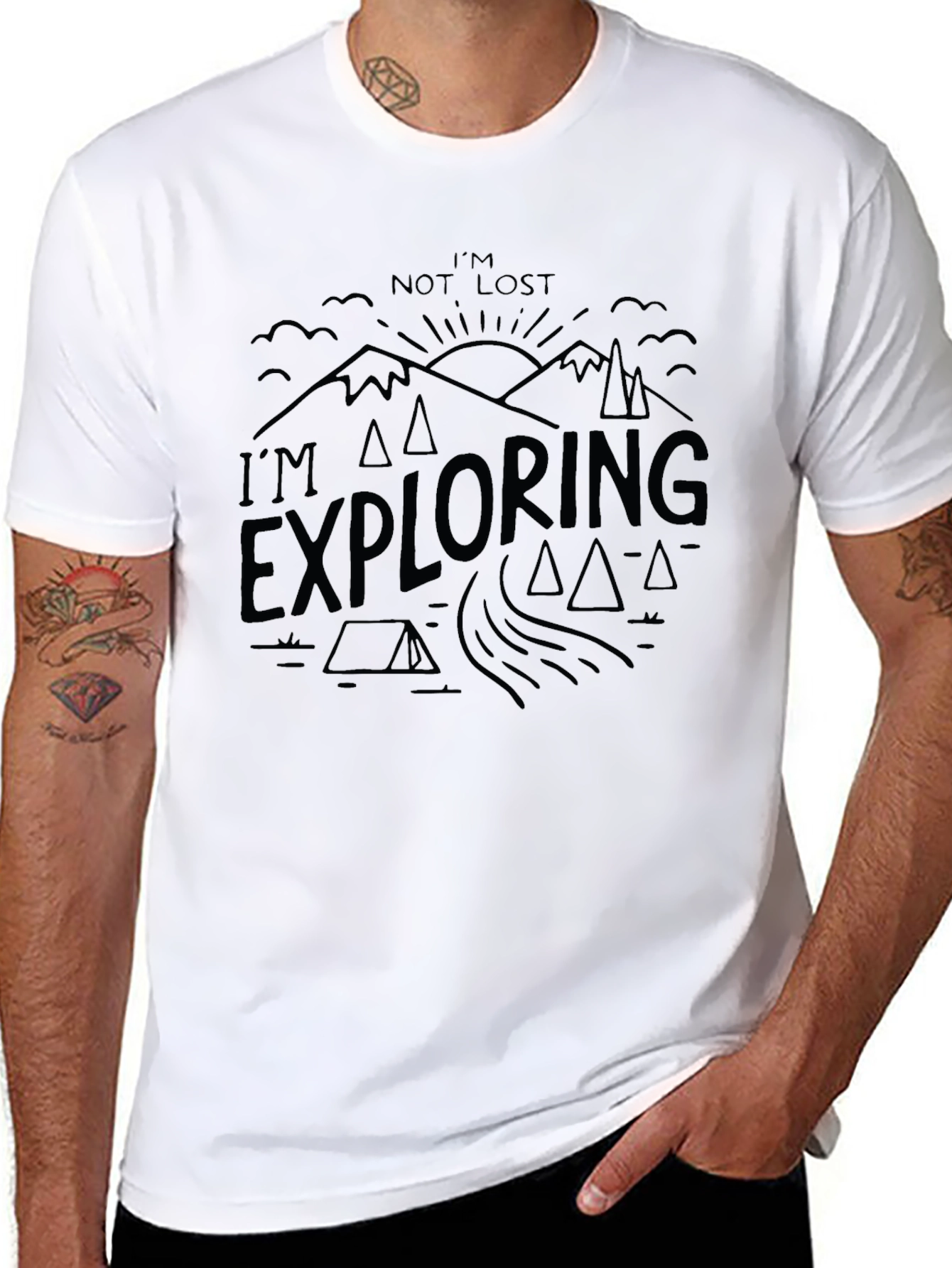 Black I'm Exploring Graphic T-Shirt - Adventure Awaits! view 8