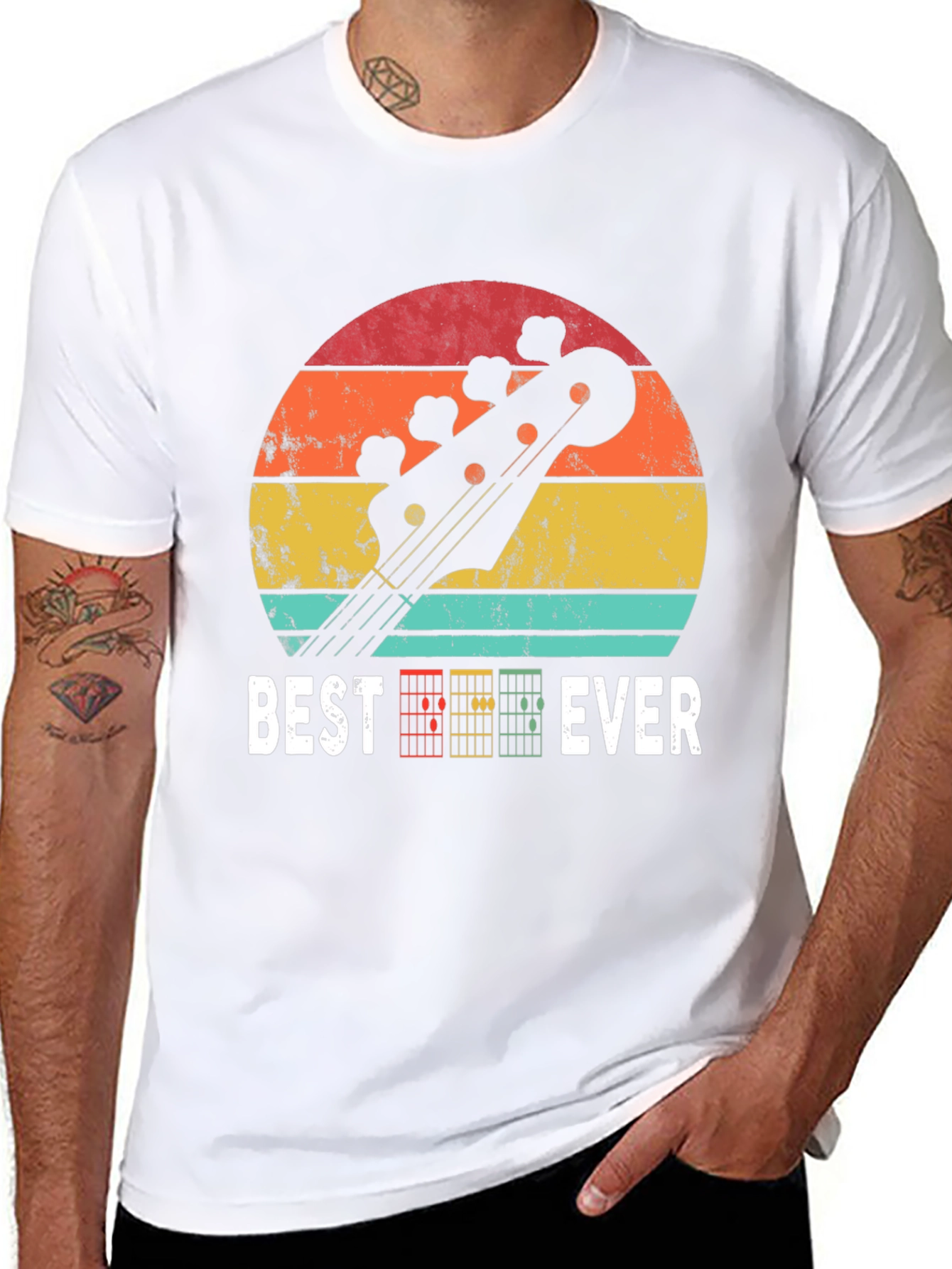 Black Best Guitar Ever T-Shirt - Retro Music Lover Tee view 8