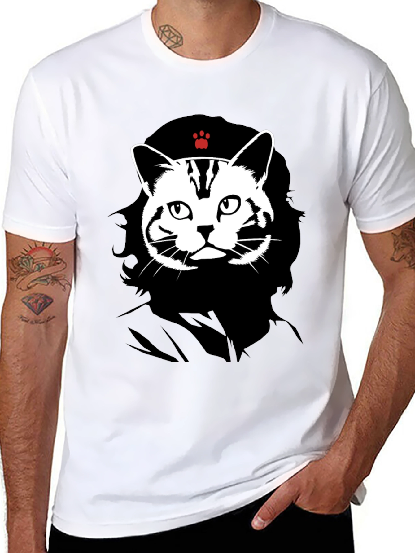Black Cat Guevara Graphic T-Shirt view 8