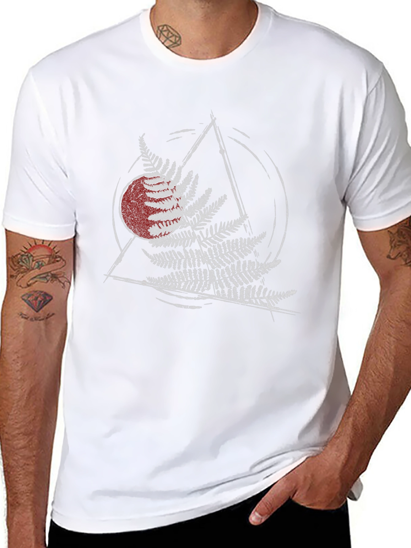 Black Fern Graphic Tee - Modern Botanical Design view 8