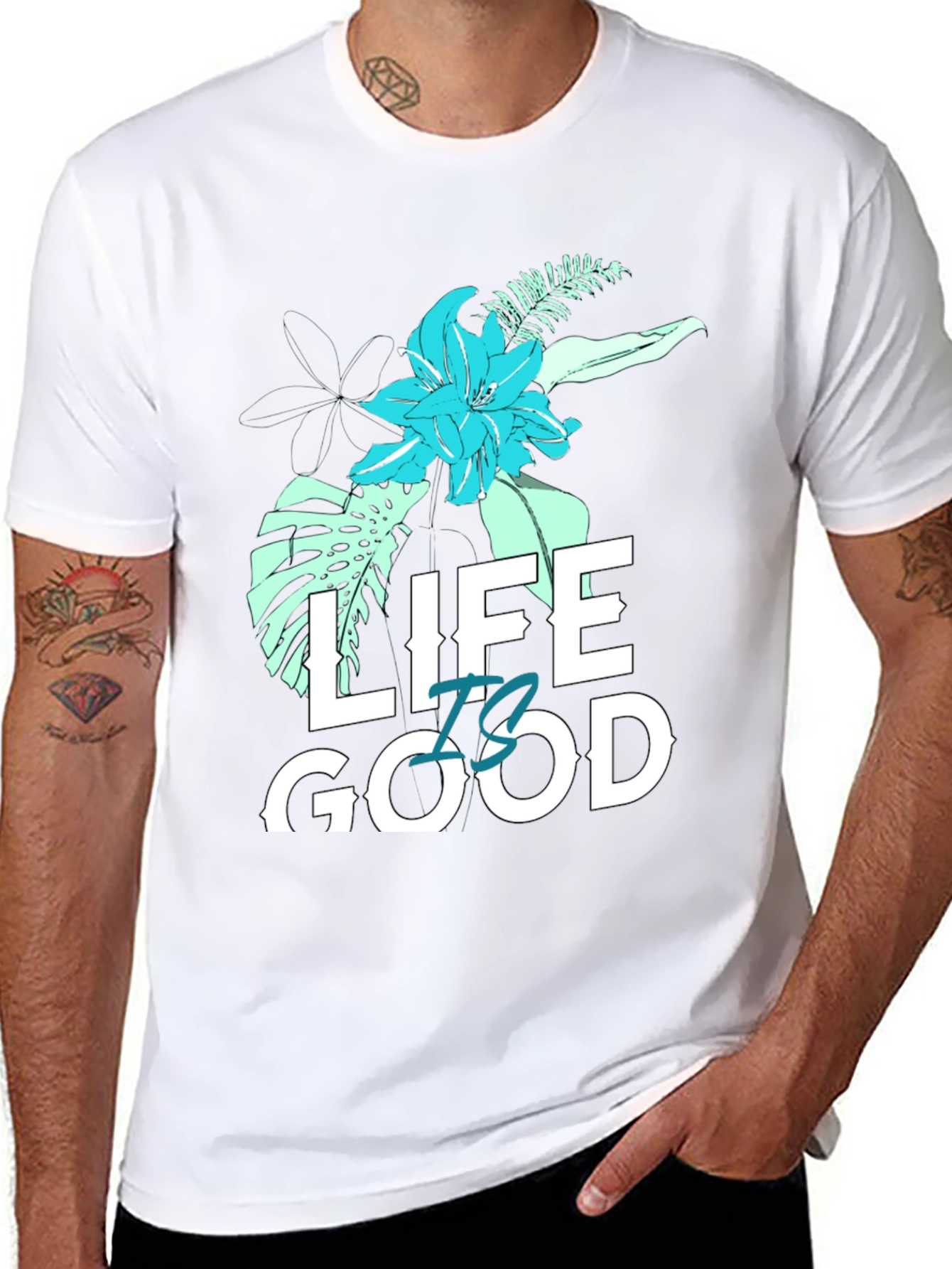 Black Life is Good Graphic T-Shirt - Black view 8