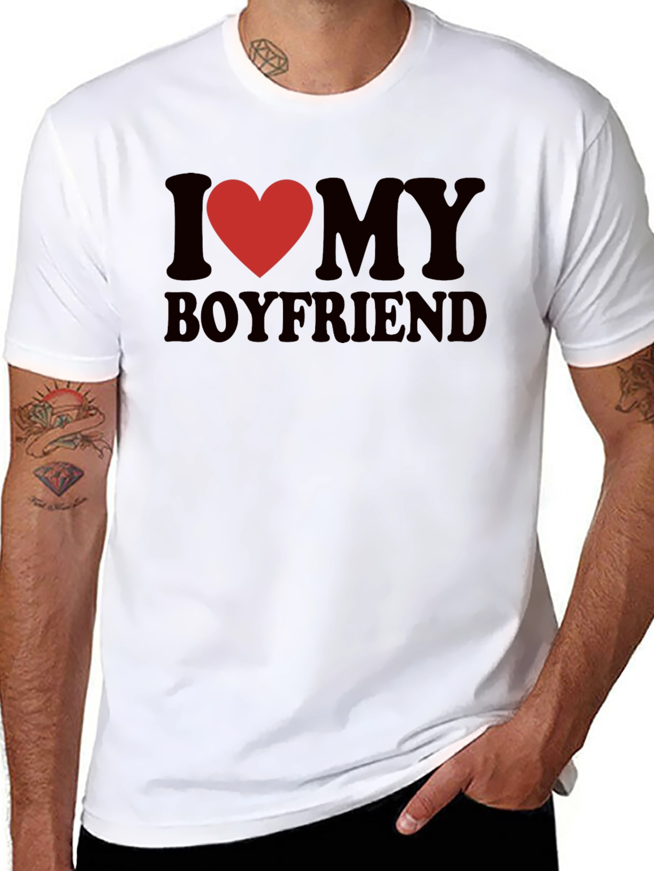 I Heart My Boyfriend Graphic Tee - Cute & Casual - 8