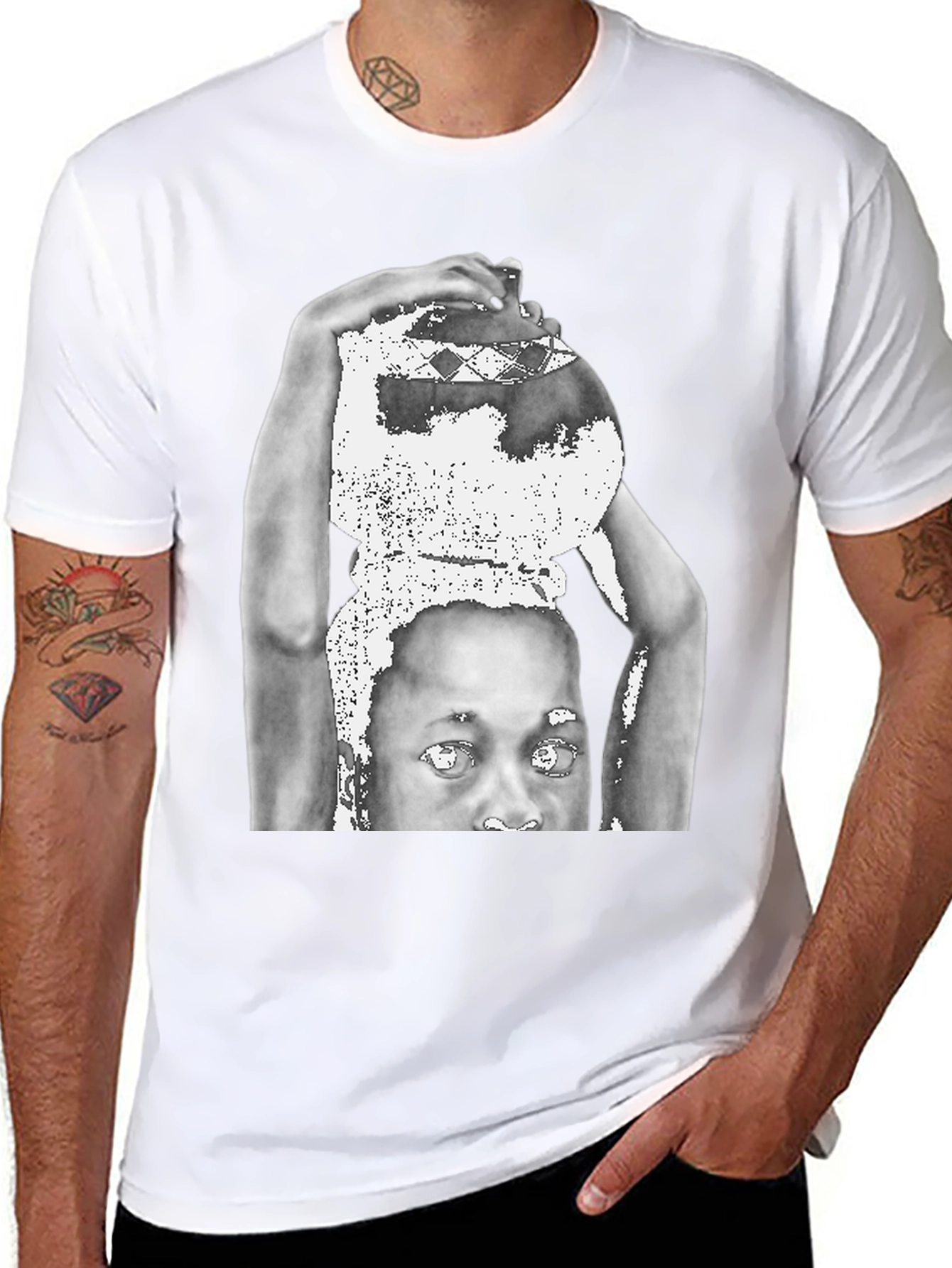 Black Graphic Print Black T-Shirt view 8