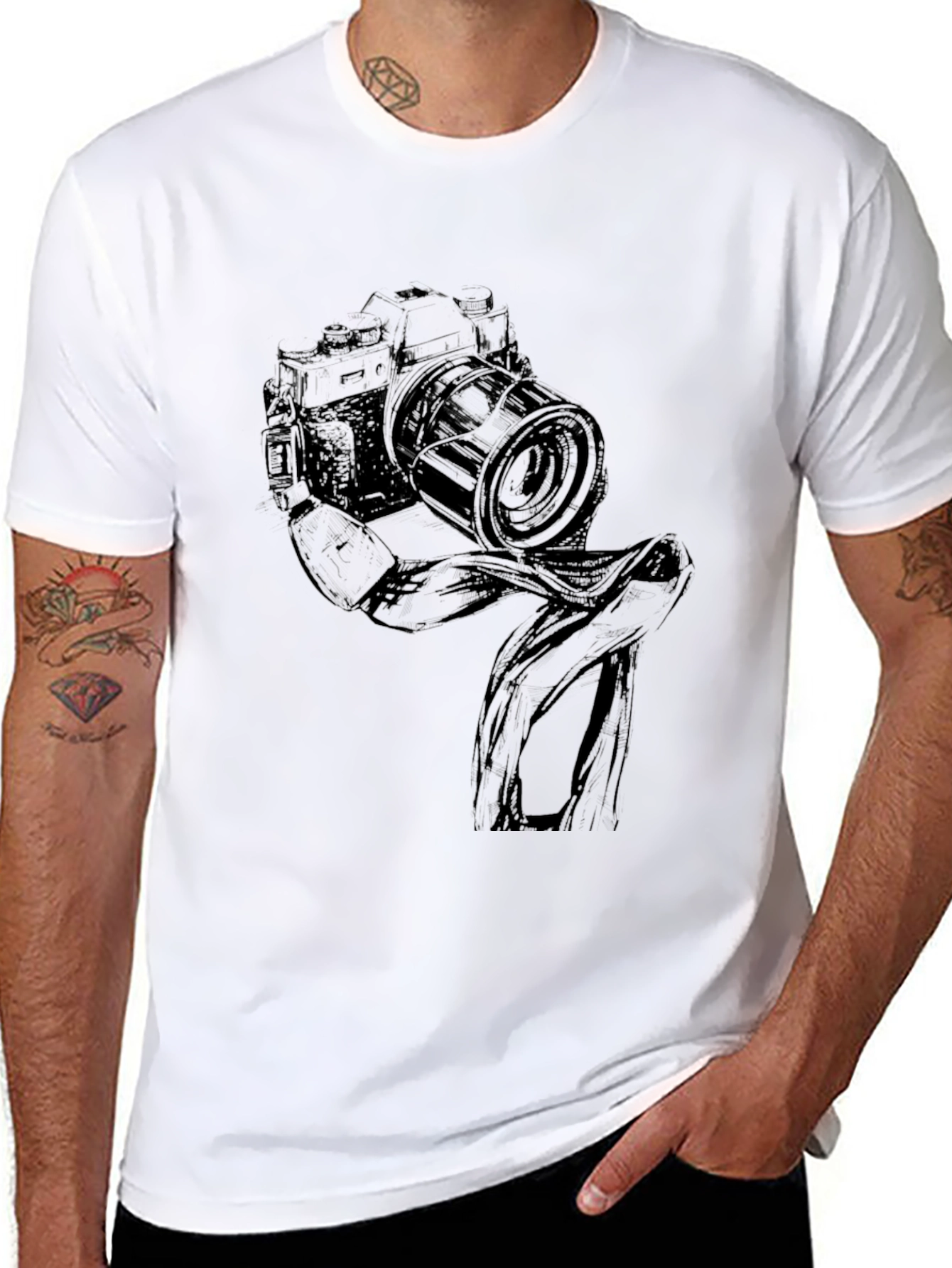 Black Camera Graphic Black T-Shirt view 8