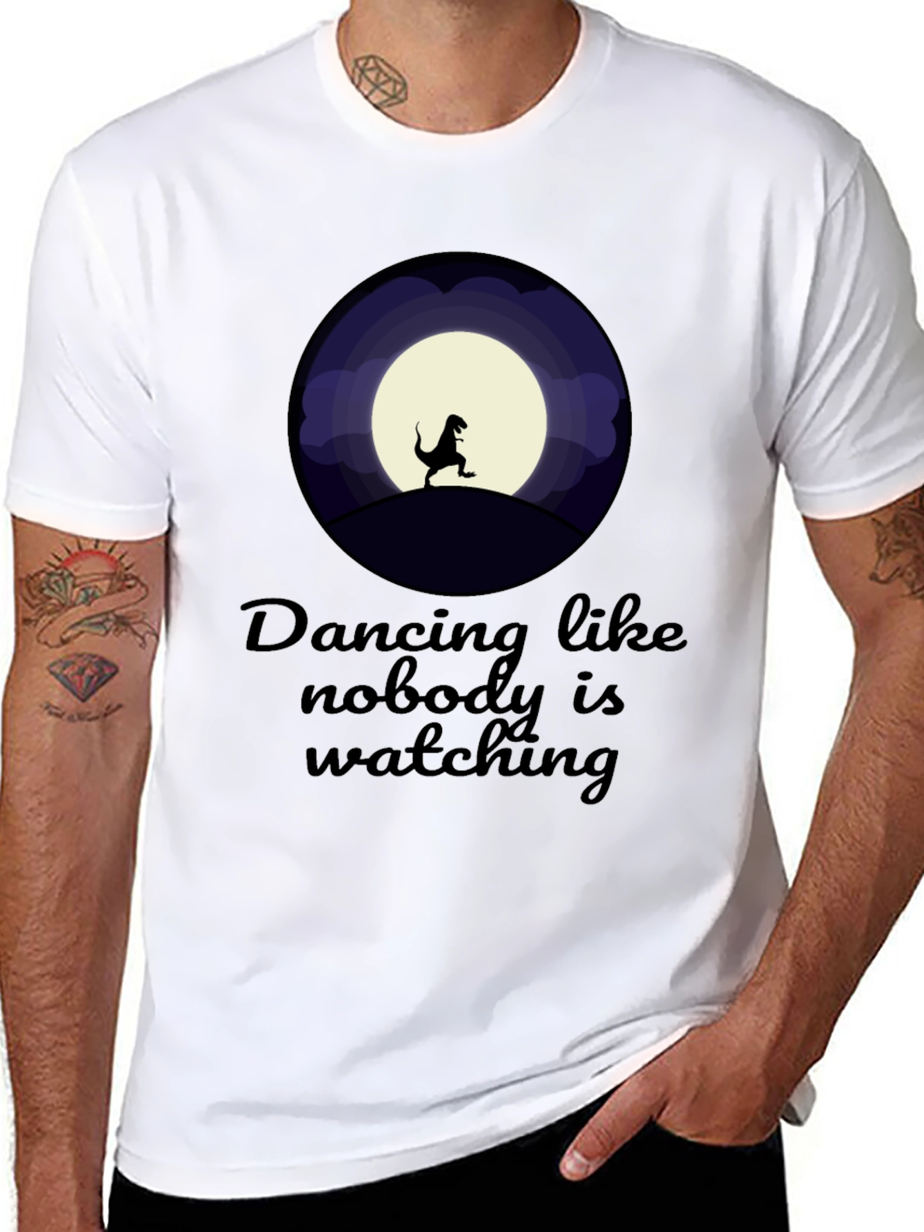 Black Dancing Dinosaur T-Shirt view 8