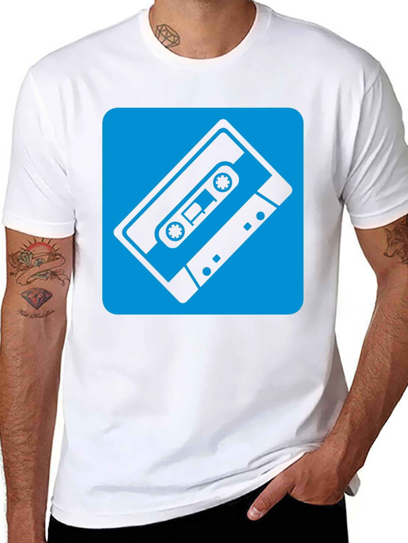 Black Retro Cassette Tape Graphic Tee - Classic Style! view 8