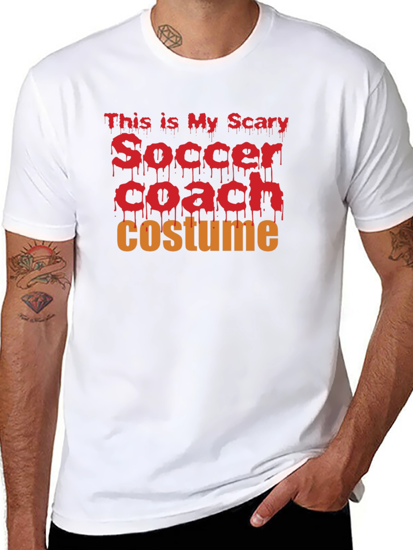 Black This Is My Scary Soccer Coach Costume T-Shirt view 8