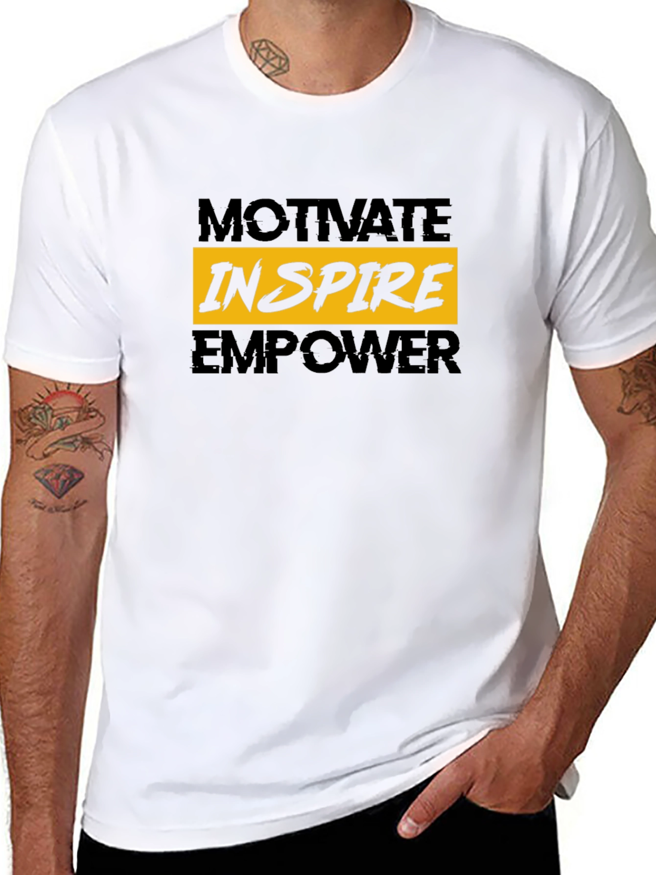Black Motivate Inspire Empower Graphic Tee view 8