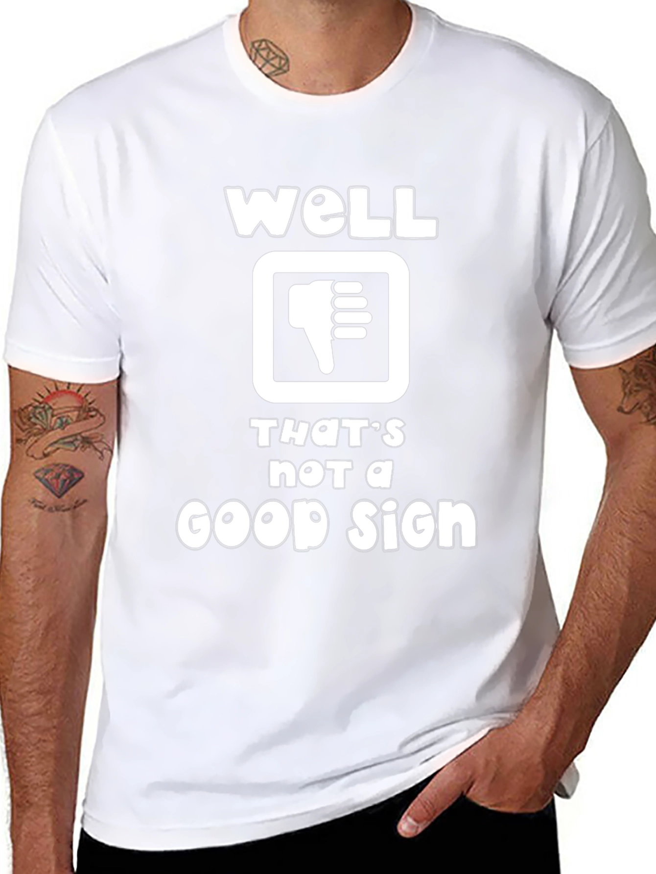 Black Well That's Not A Good Sign Graphic T-Shirt view 8