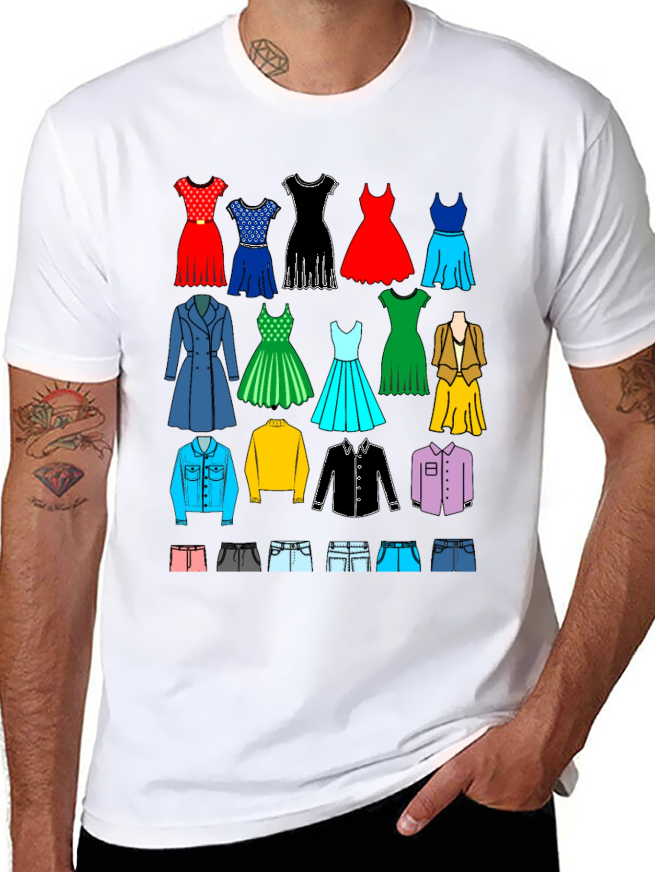 Black Apparel Collage Black T-Shirt view 8