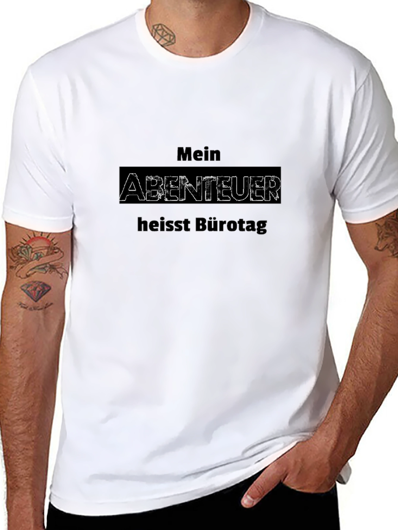 Black Mein Abenteuer Bürotag T-Shirt view 8