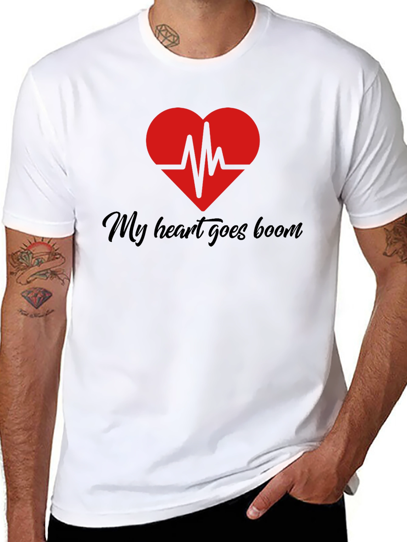 Black My Heart Goes Boom Graphic T-Shirt view 8