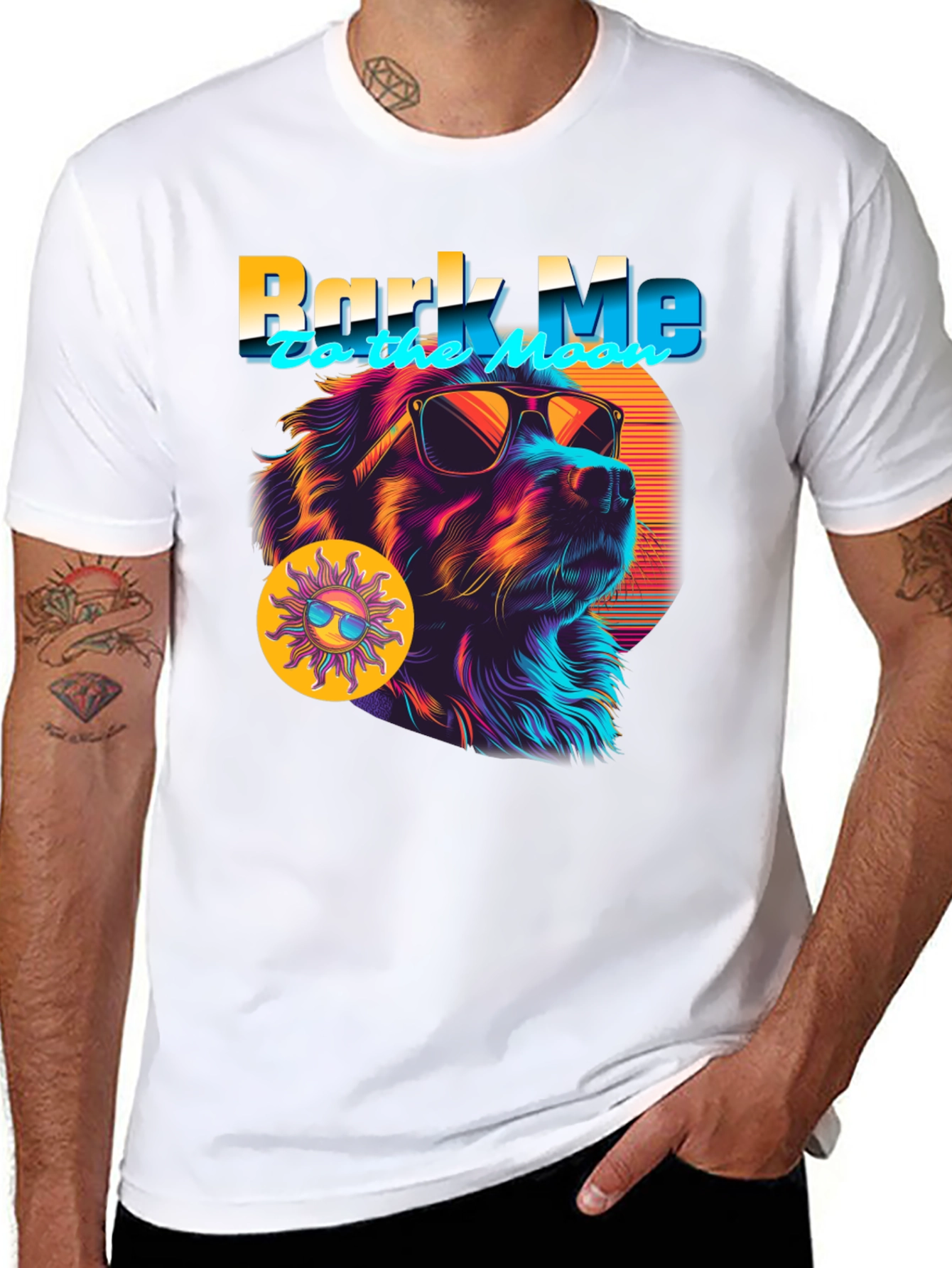 Black Bark Me To The Moon Dog Graphic T-Shirt view 8