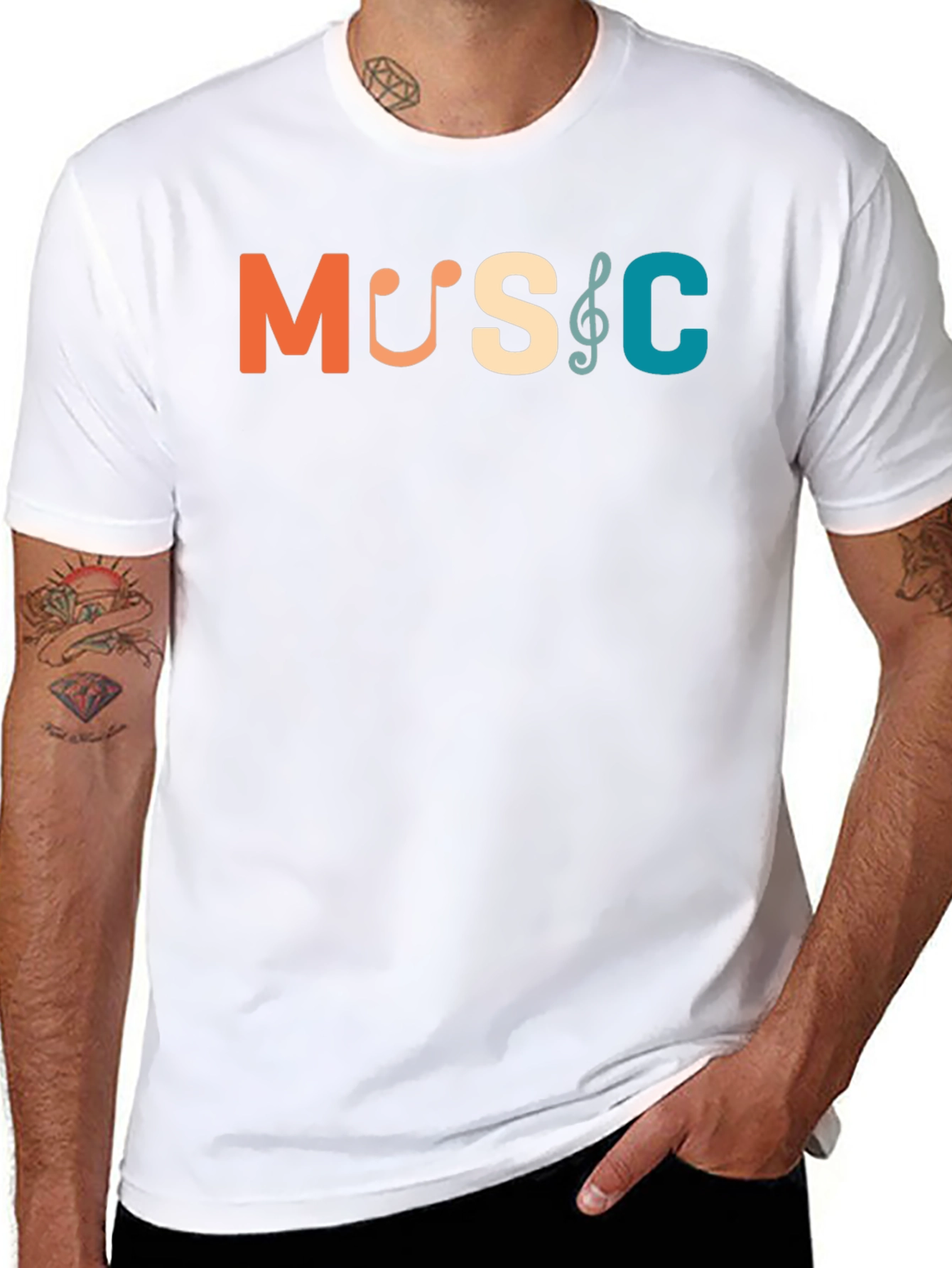 Black Music Themed Graphic T-Shirt | Soft Cotton Blend Tee view 8