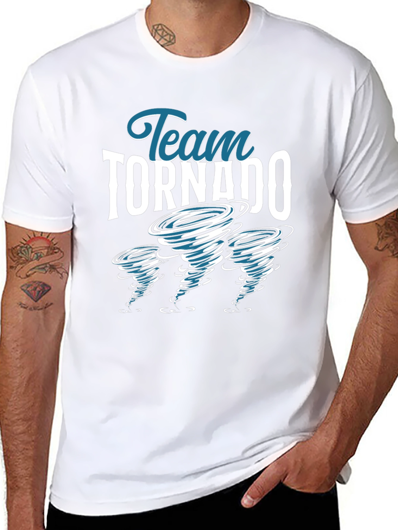 Black Team Tornado Graphic Tee - Stylish Cotton T-Shirt view 8