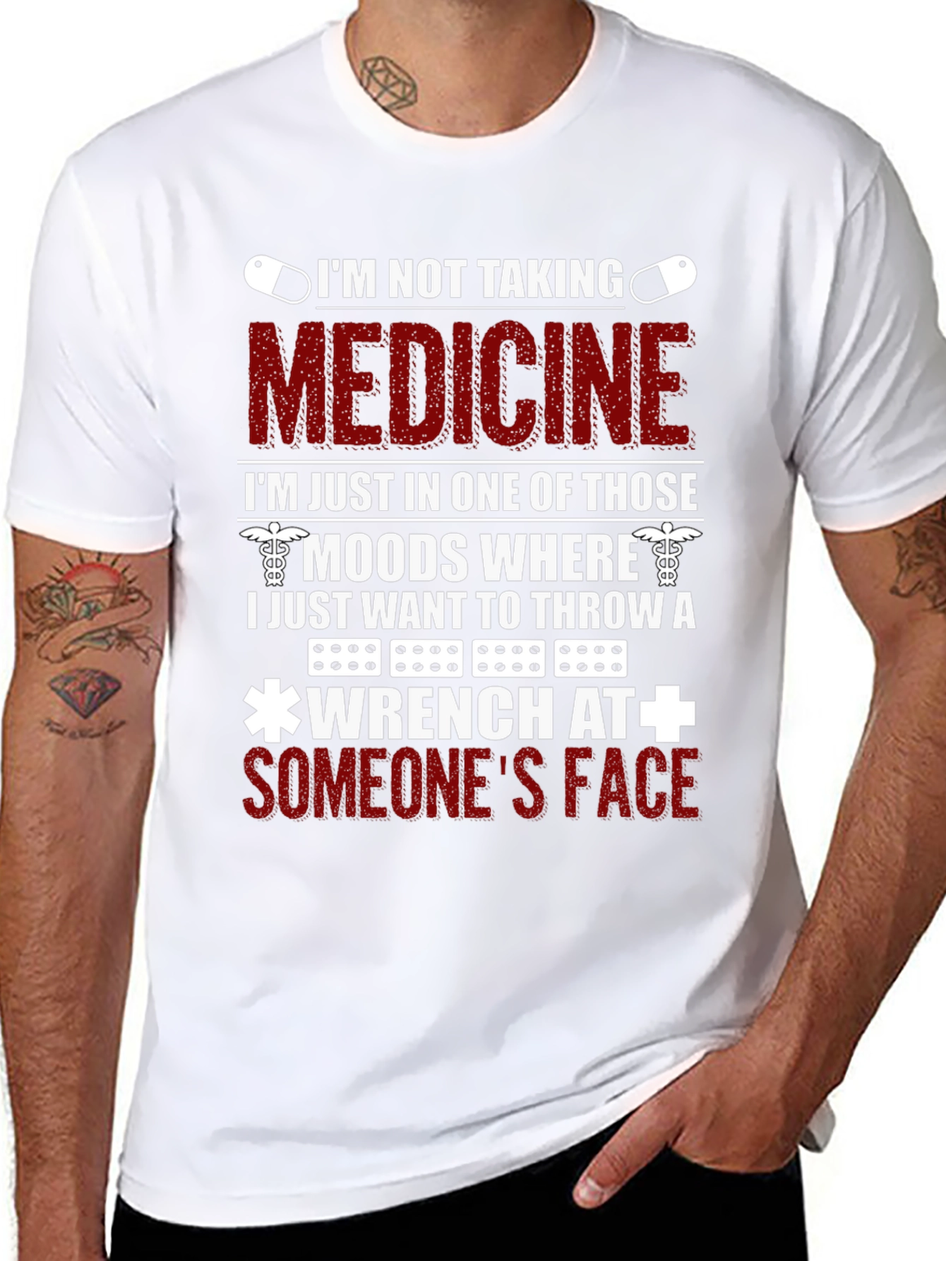 Black Funny 'I'm Not Taking Medicine' T-Shirt view 8