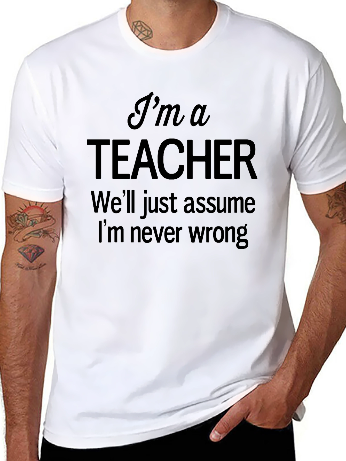 Black I'm a Teacher T-Shirt - Funny Novelty Graphic Tee view 8