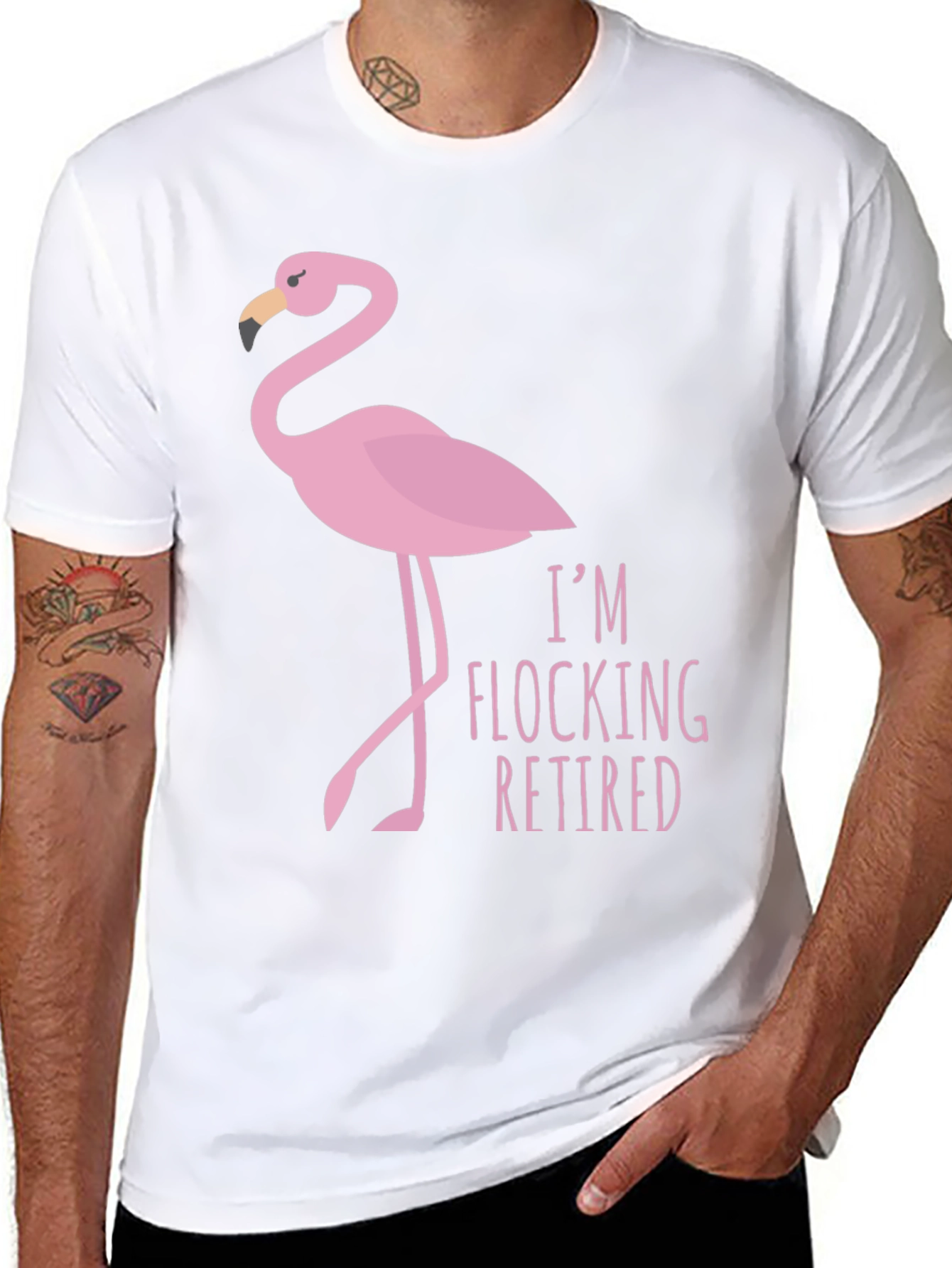 Black I'm Flocking Retired T-Shirt view 8