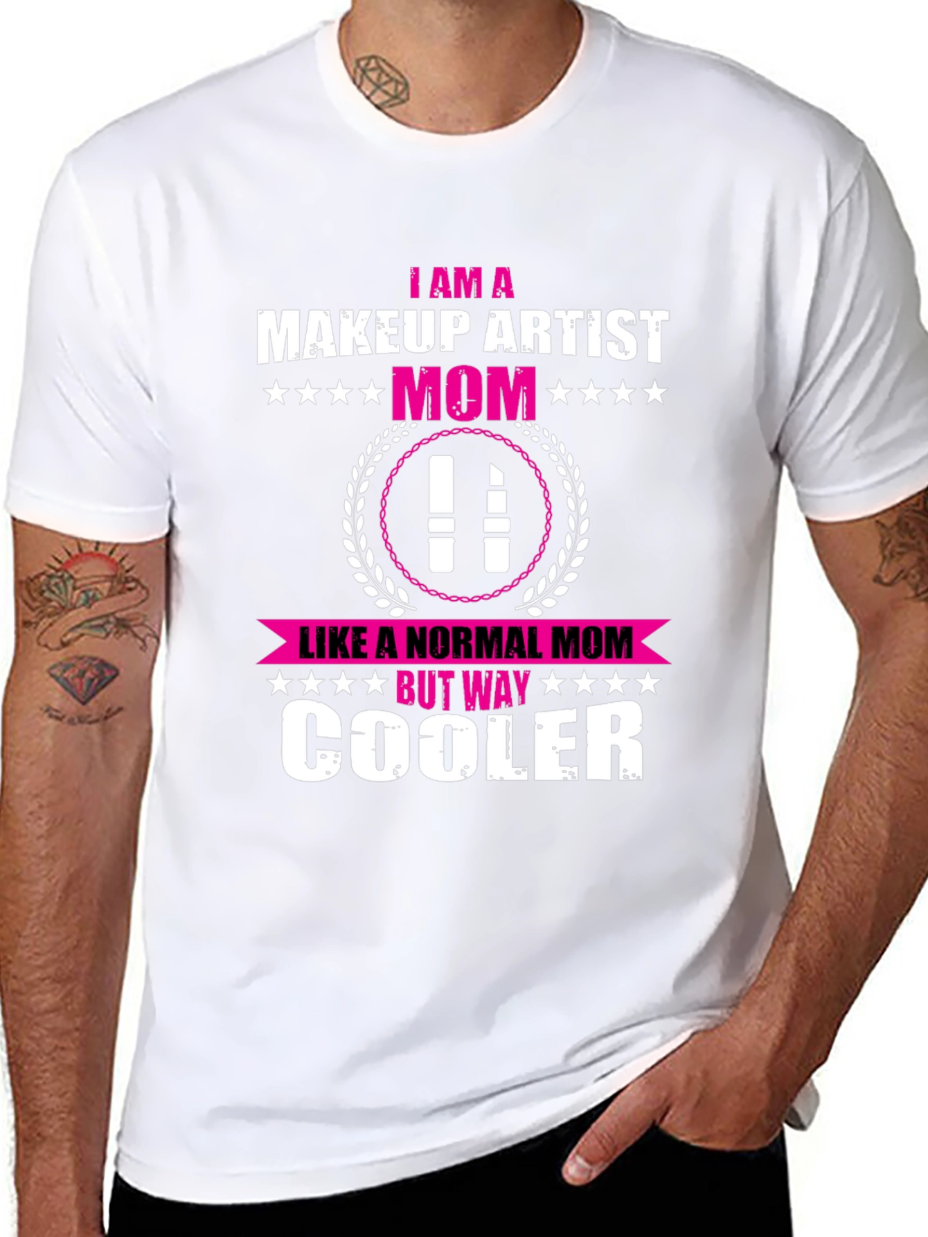 Black Makeup Artist Mom T-Shirt - Cool Mom Edition view 8