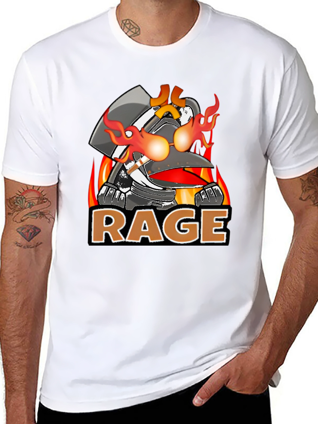 Black RAGE Graphic T-Shirt - Bold & Edgy Design view 8