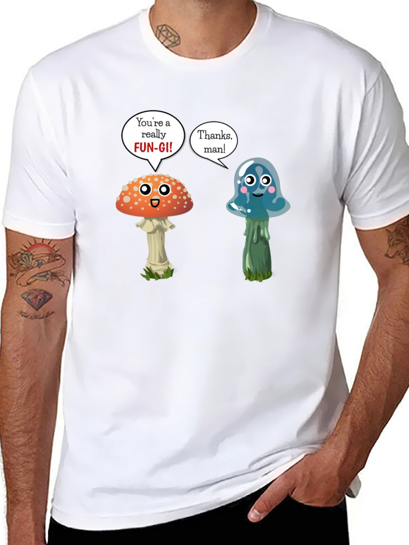 Black Funny Mushroom Pun T-Shirt view 8