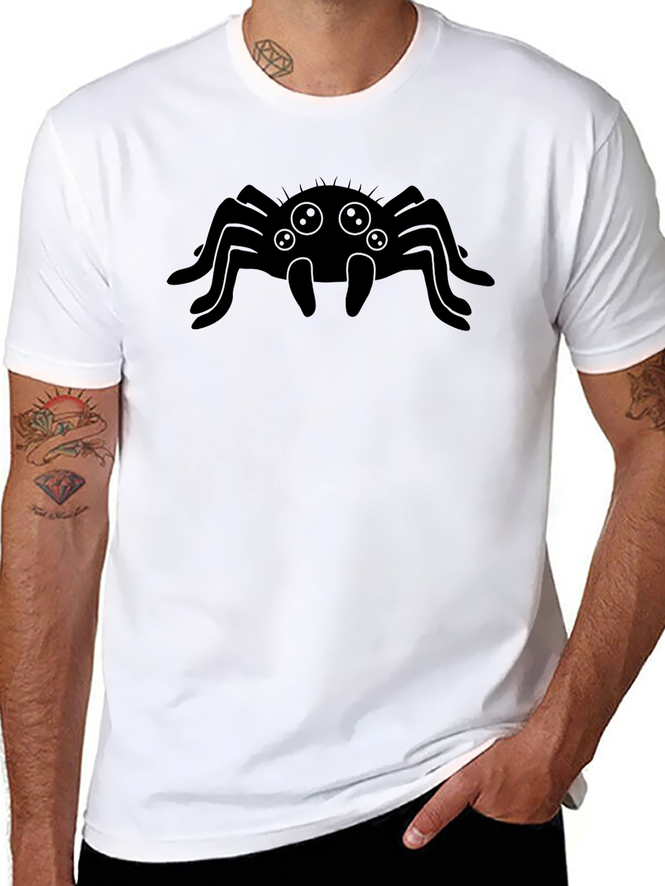Black Spider Graphic Tee - Men's Black T-Shirt view 8
