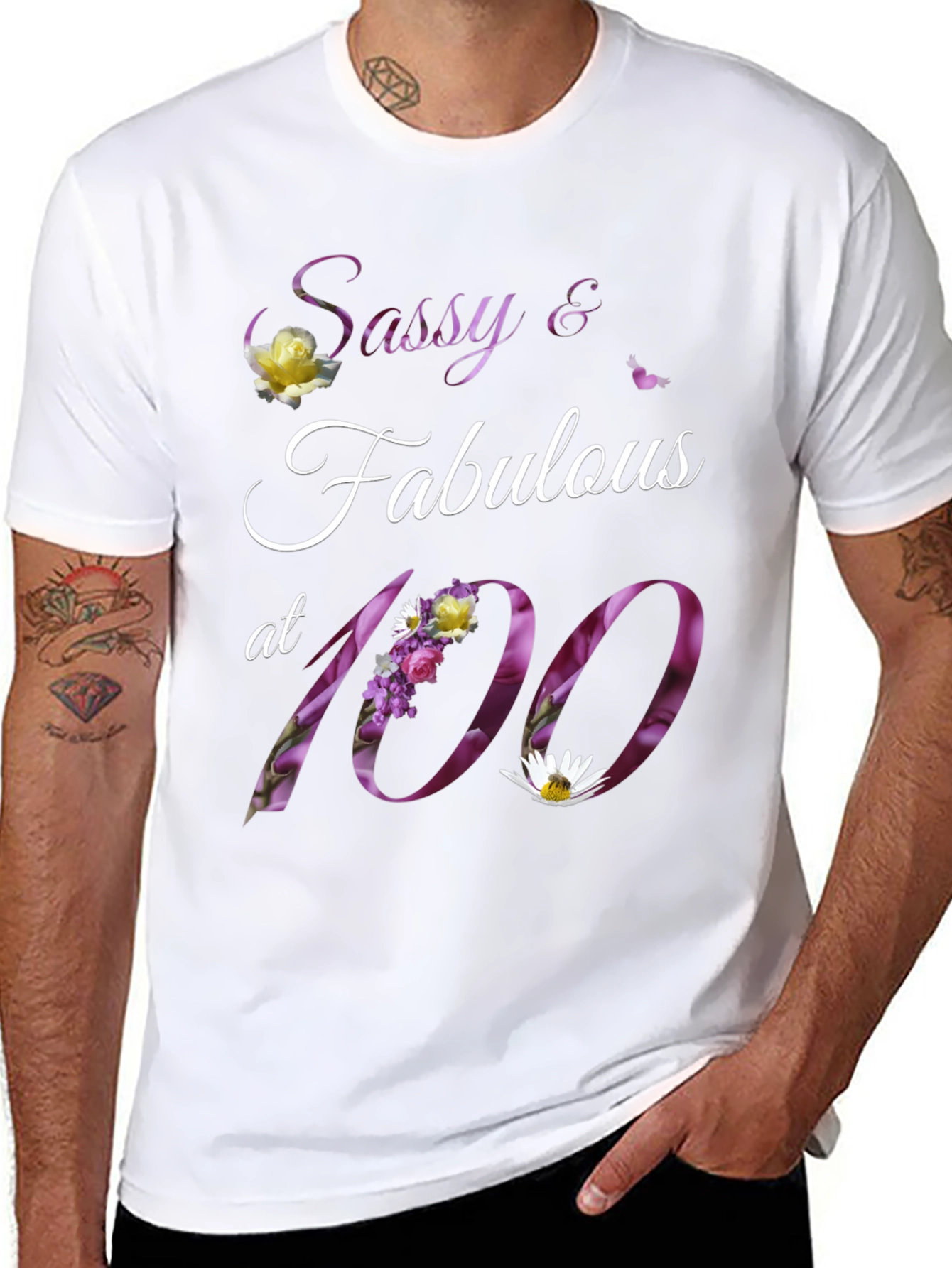 Black Sassy & Fabulous 100th Birthday T-Shirt view 8