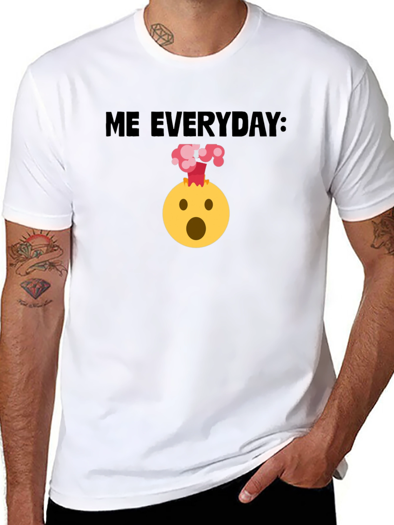 Black Me Everyday: Funny Emoji Black T-Shirt view 8