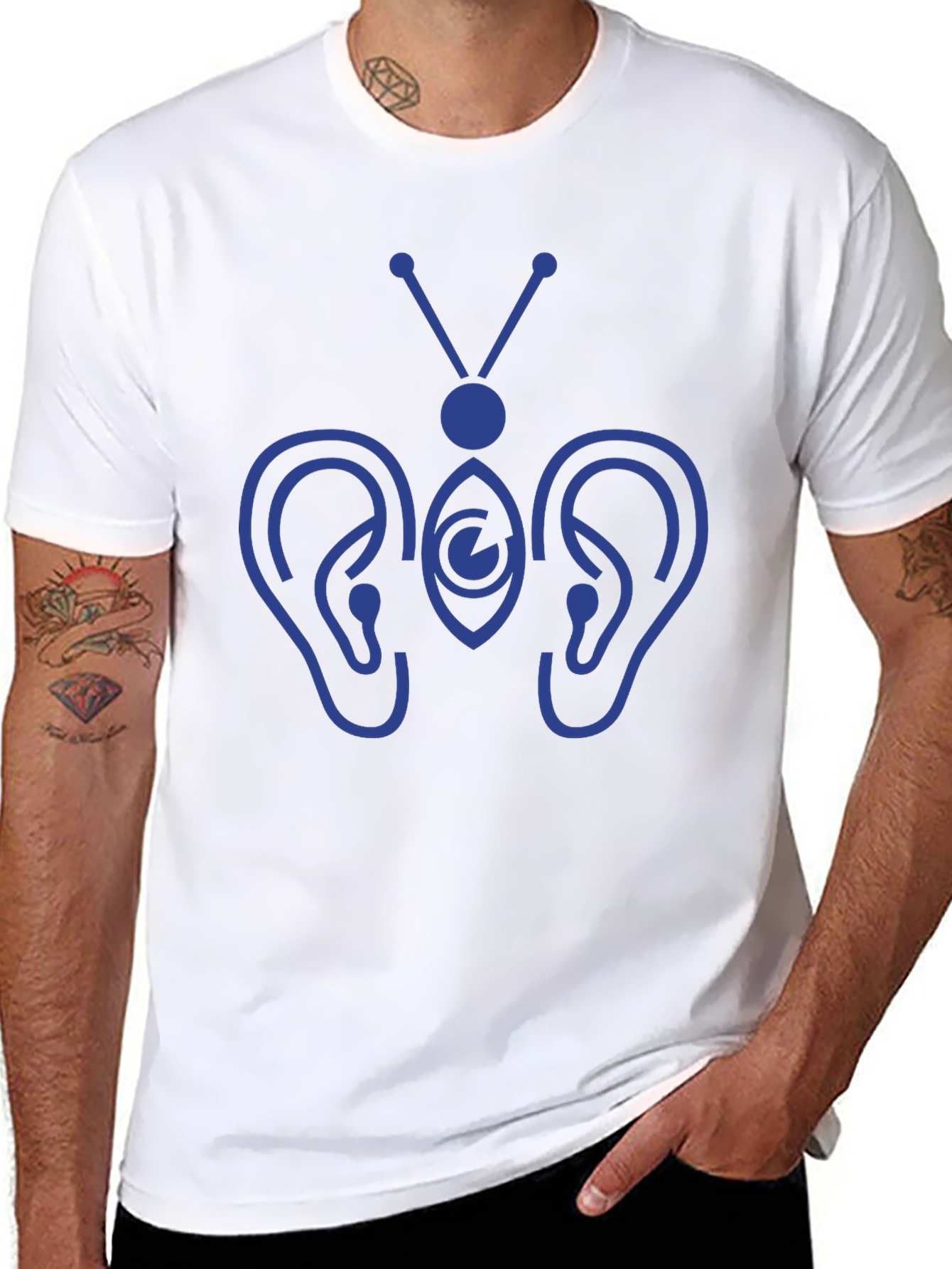 Hearing Butterfly Graphic Tee - Black - 8