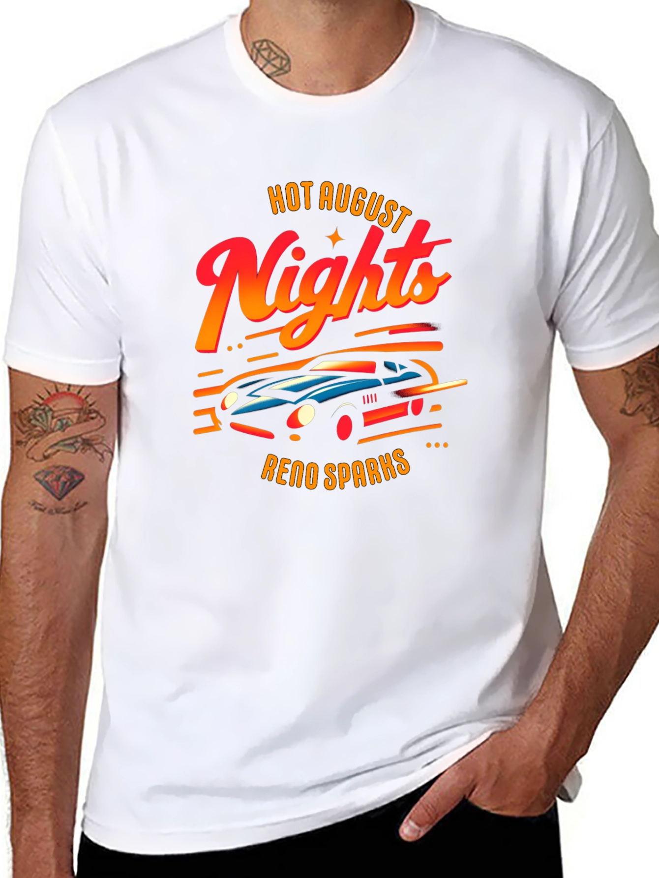 Black Hot August Nights T-Shirt view 8