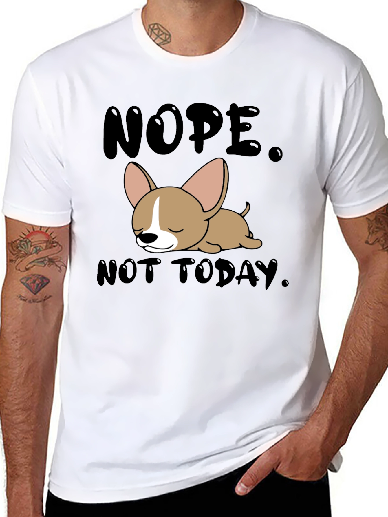 Black Nope Not Today Graphic T-Shirt view 8