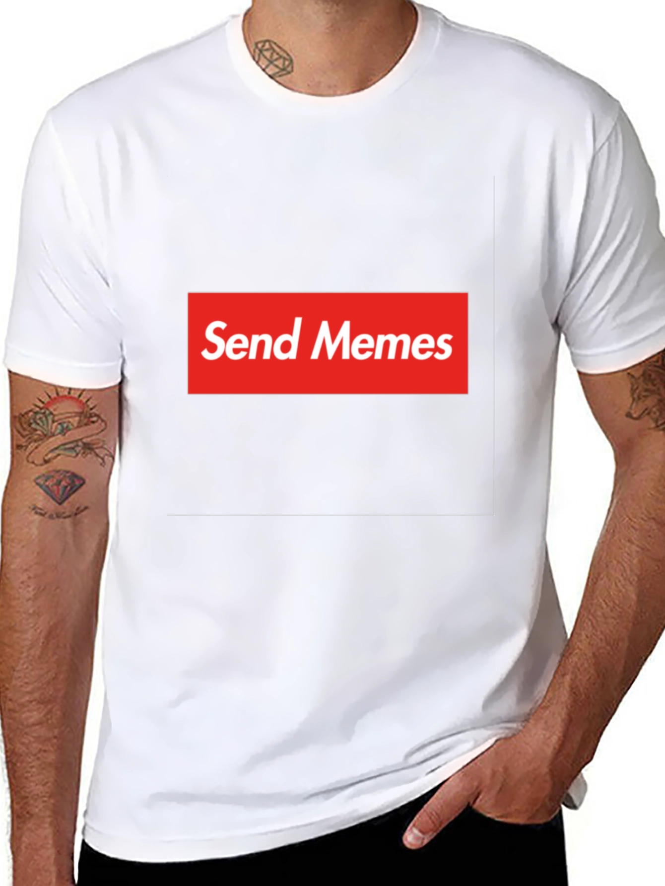 Black Send Memes Graphic Tee - Supreme Parody view 8