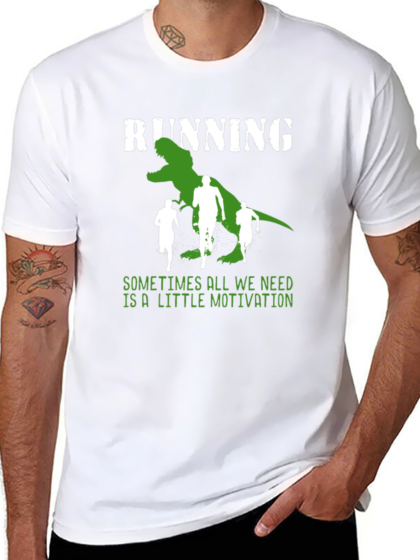 Black Running T-Rex Motivation Tee view 8