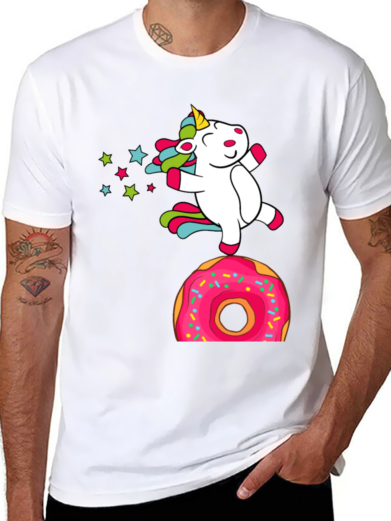 Black Unicorn Donut T-Shirt - Fun Novelty Tee view 8