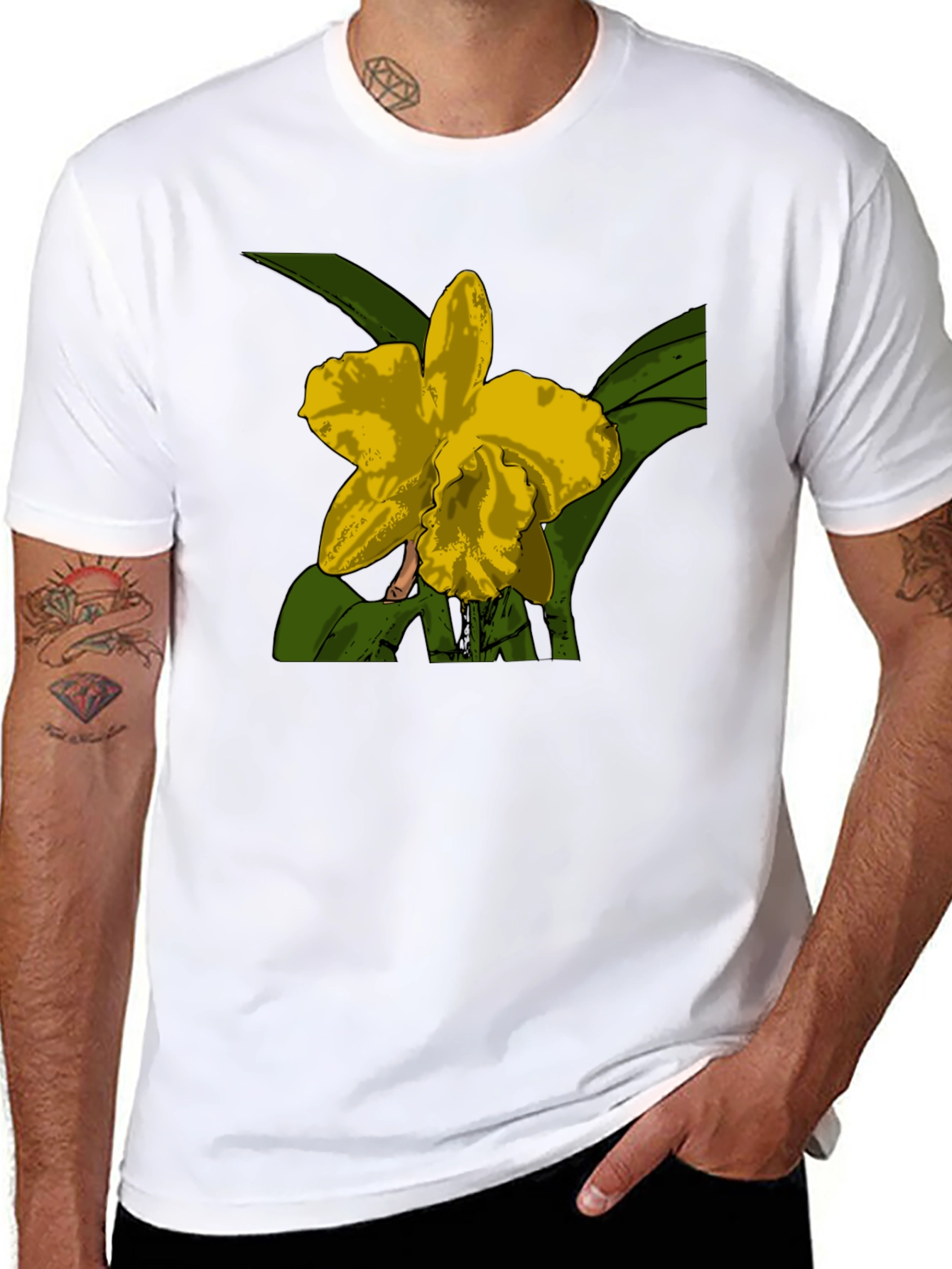 Black Orchid Graphic Tee - Black Cotton Blend view 8