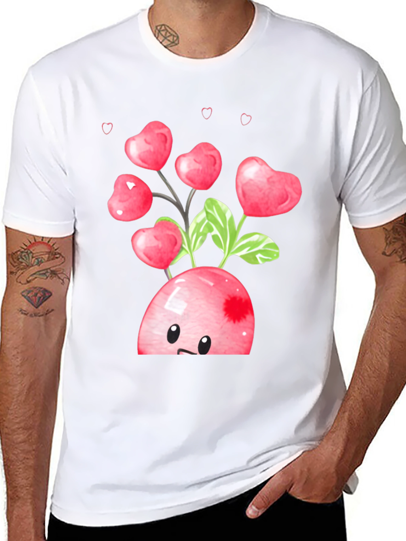 Black Heart Cherry Valentine's Day Graphic Tee view 8