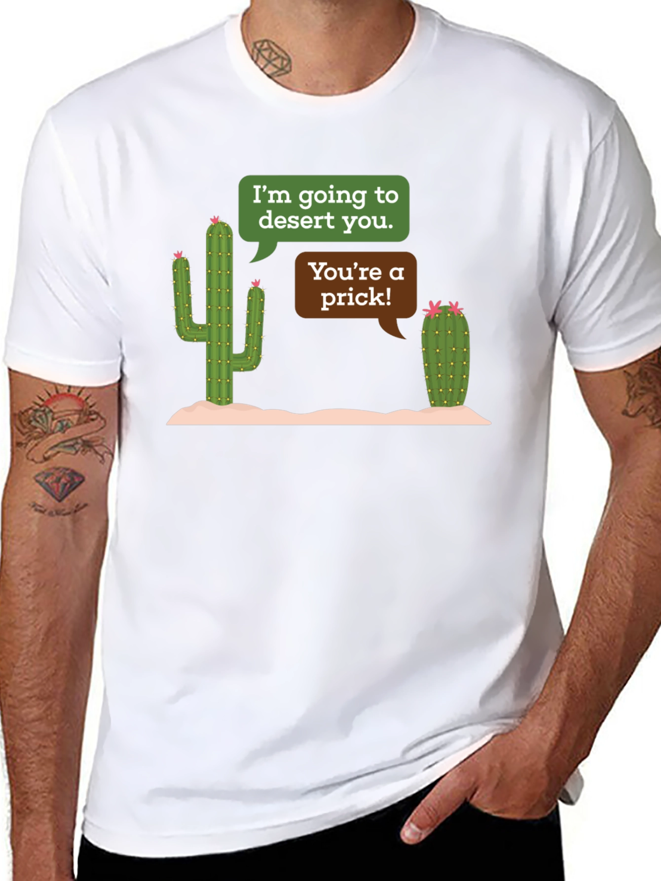 Black Desert You Cactus Humor Black T-Shirt view 8