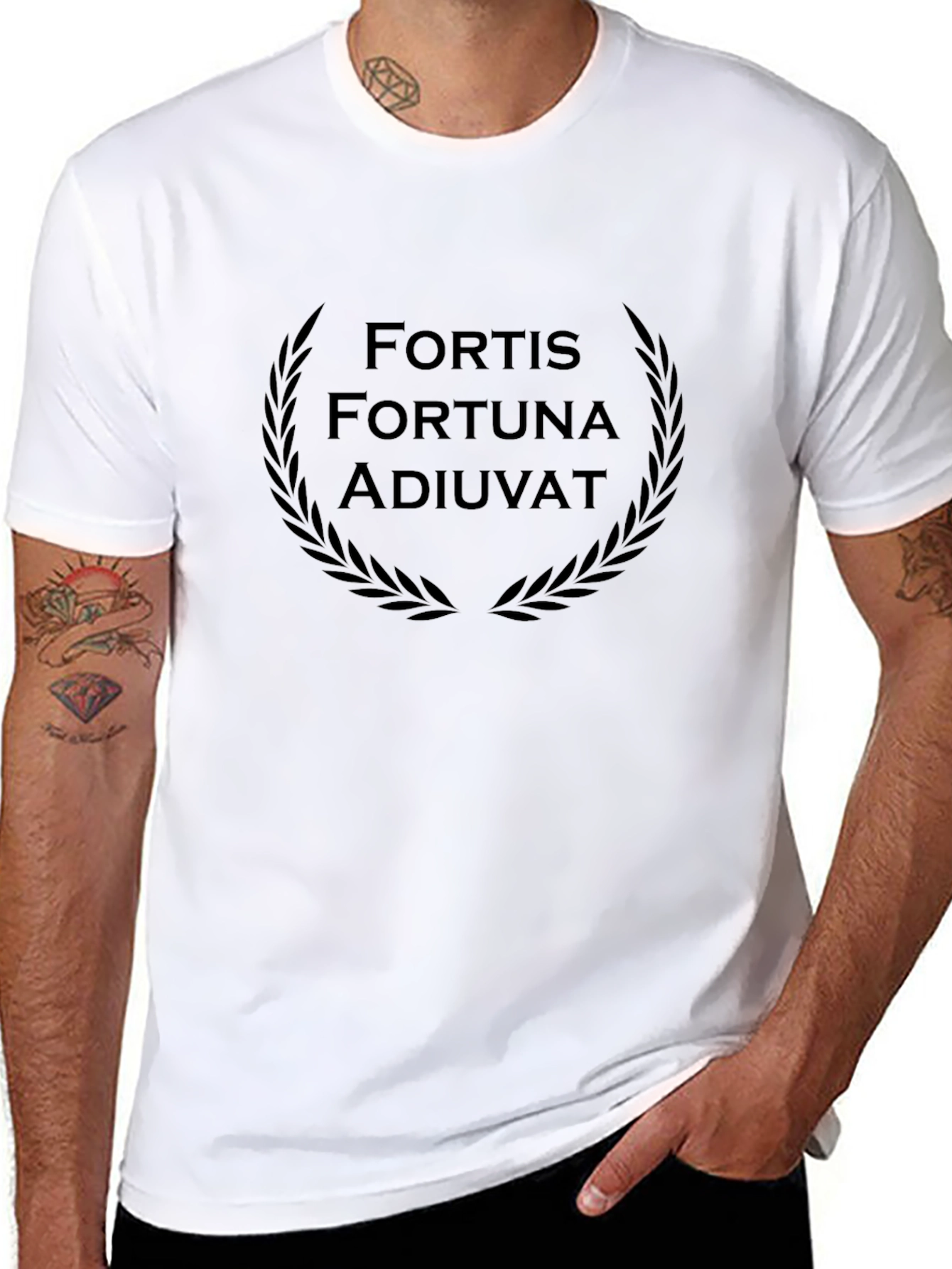 Black Fortis Fortuna Adiuvat Graphic T-Shirt view 8