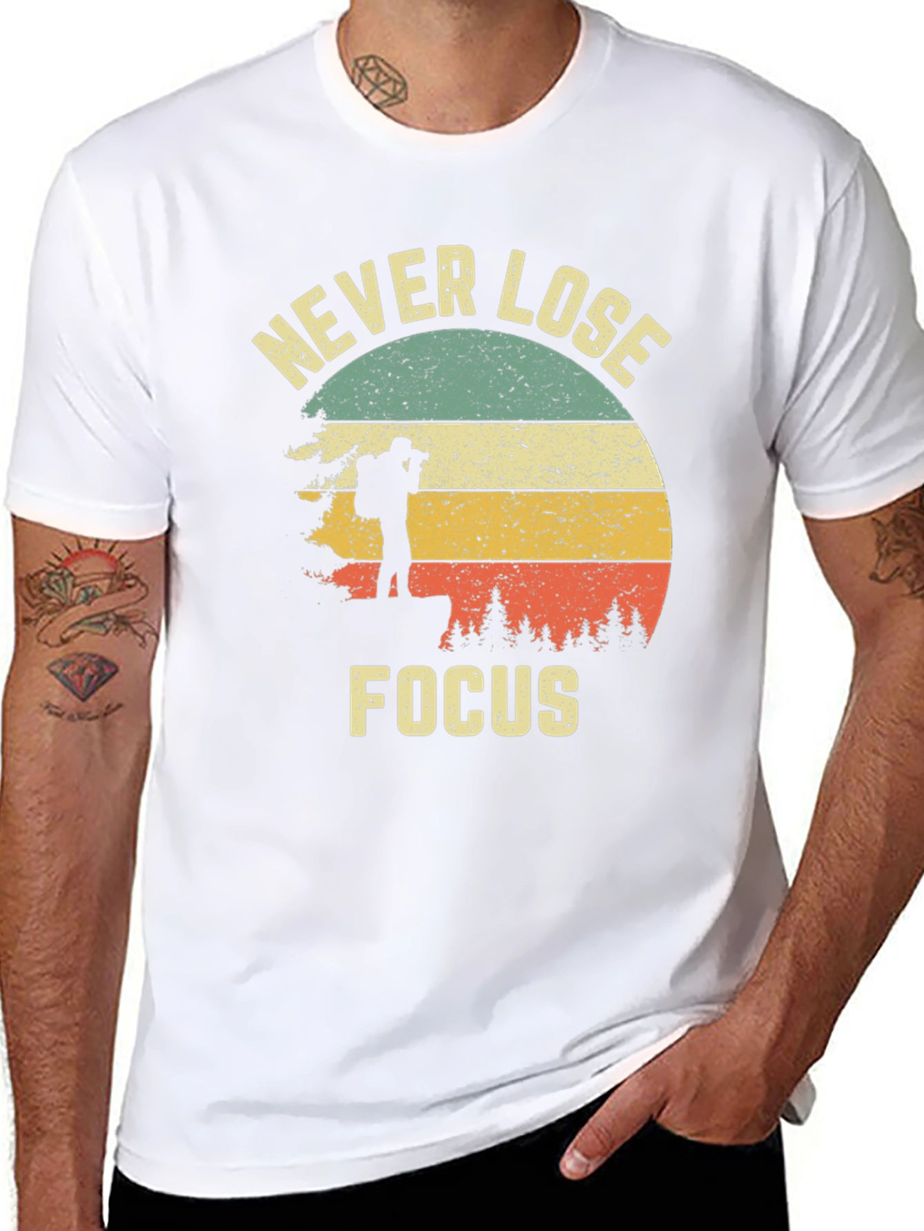 Black Never Lose Focus Graphic Tee view 8