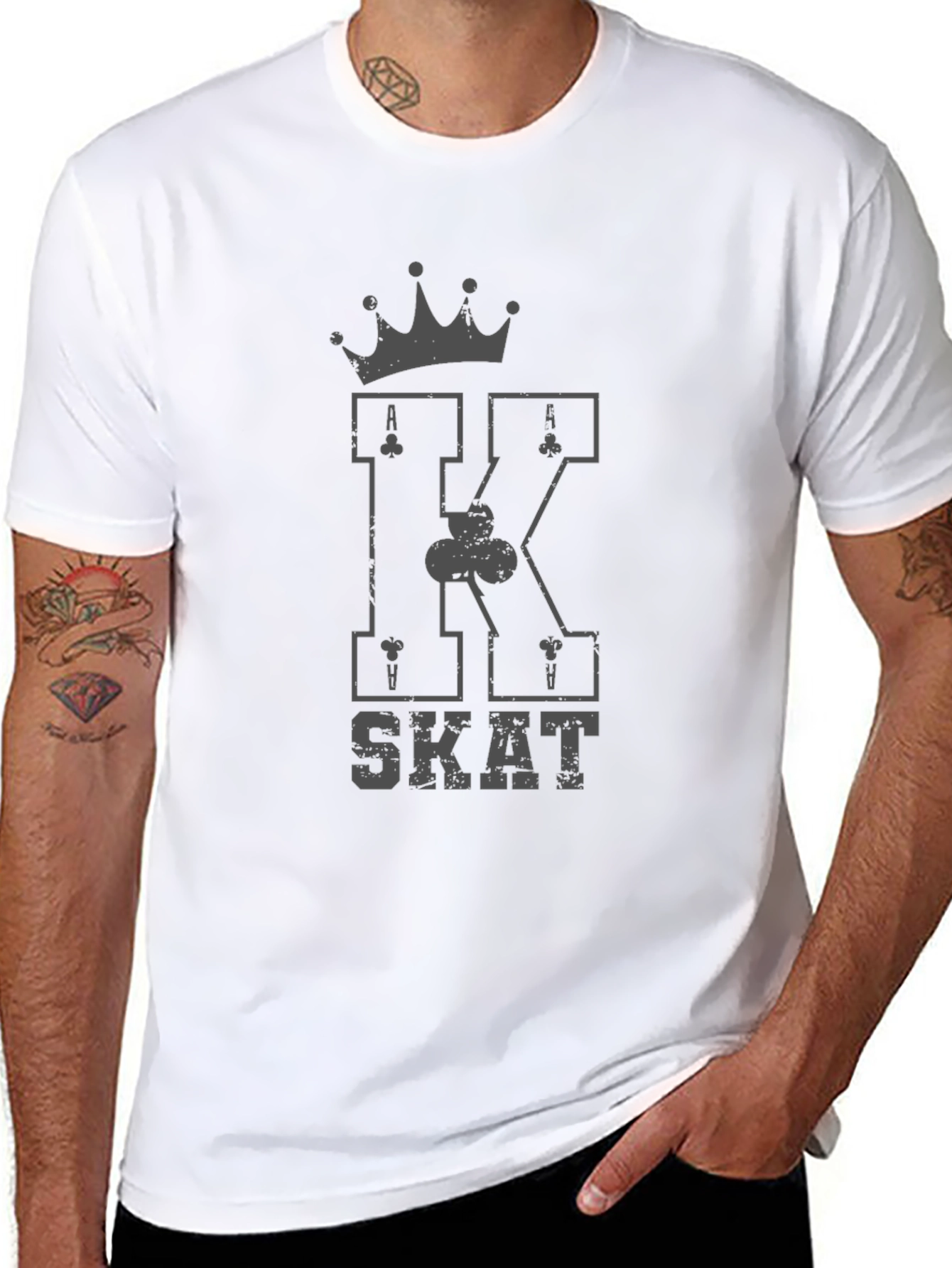 Black King SKAT Card Game Black T-Shirt view 8