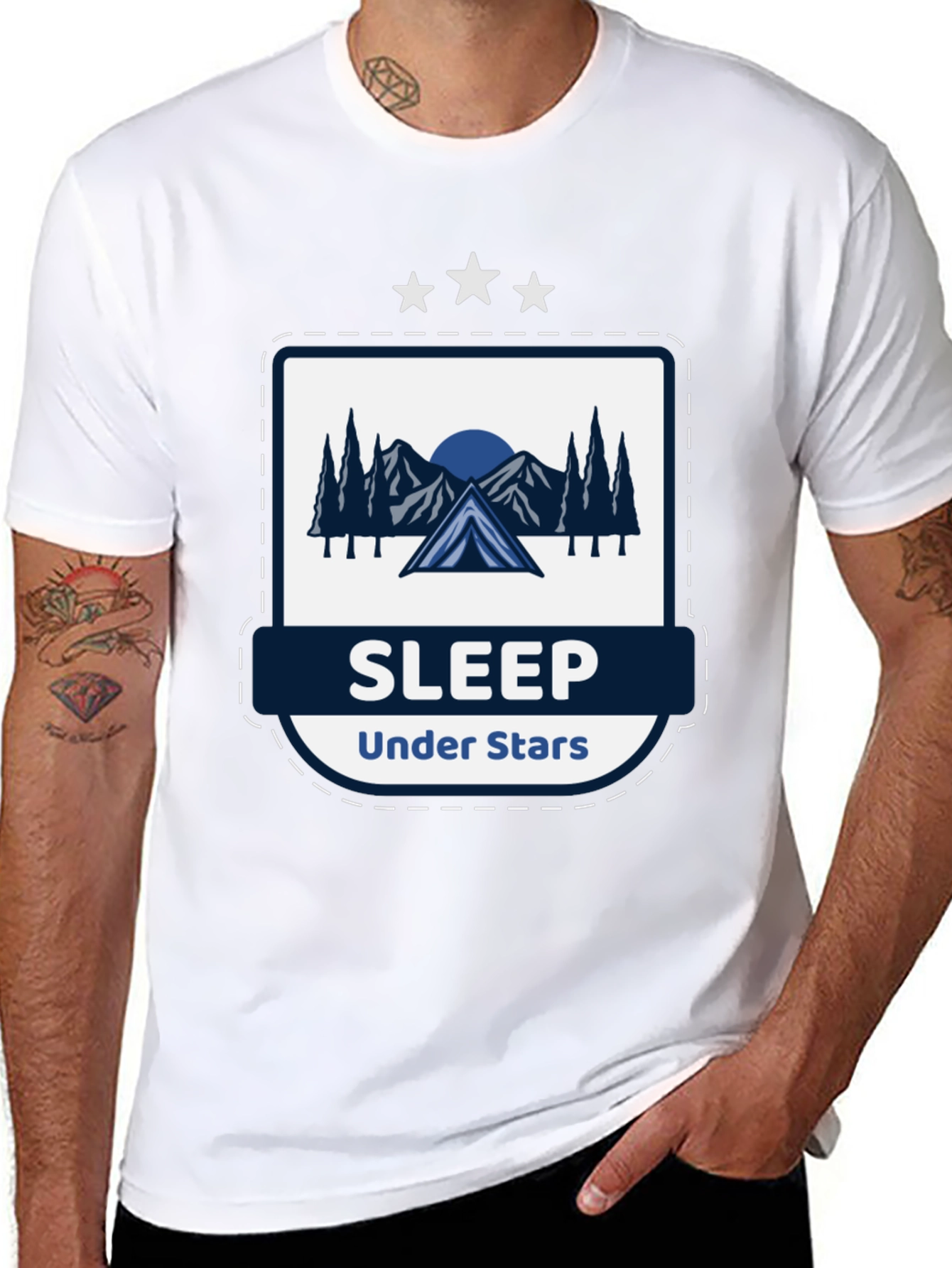 Black Sleep Under Stars Graphic T-Shirt view 8