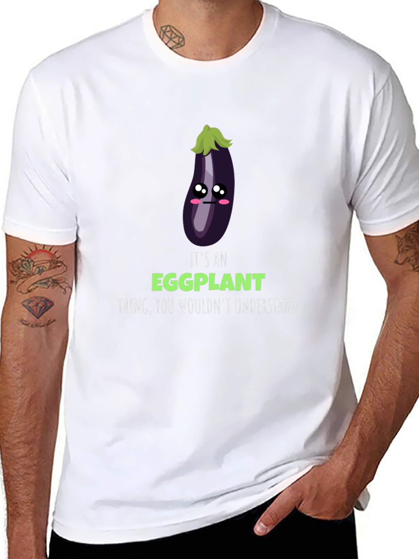 Black It's an Eggplant Thing - Funny Graphic T-Shirt view 8