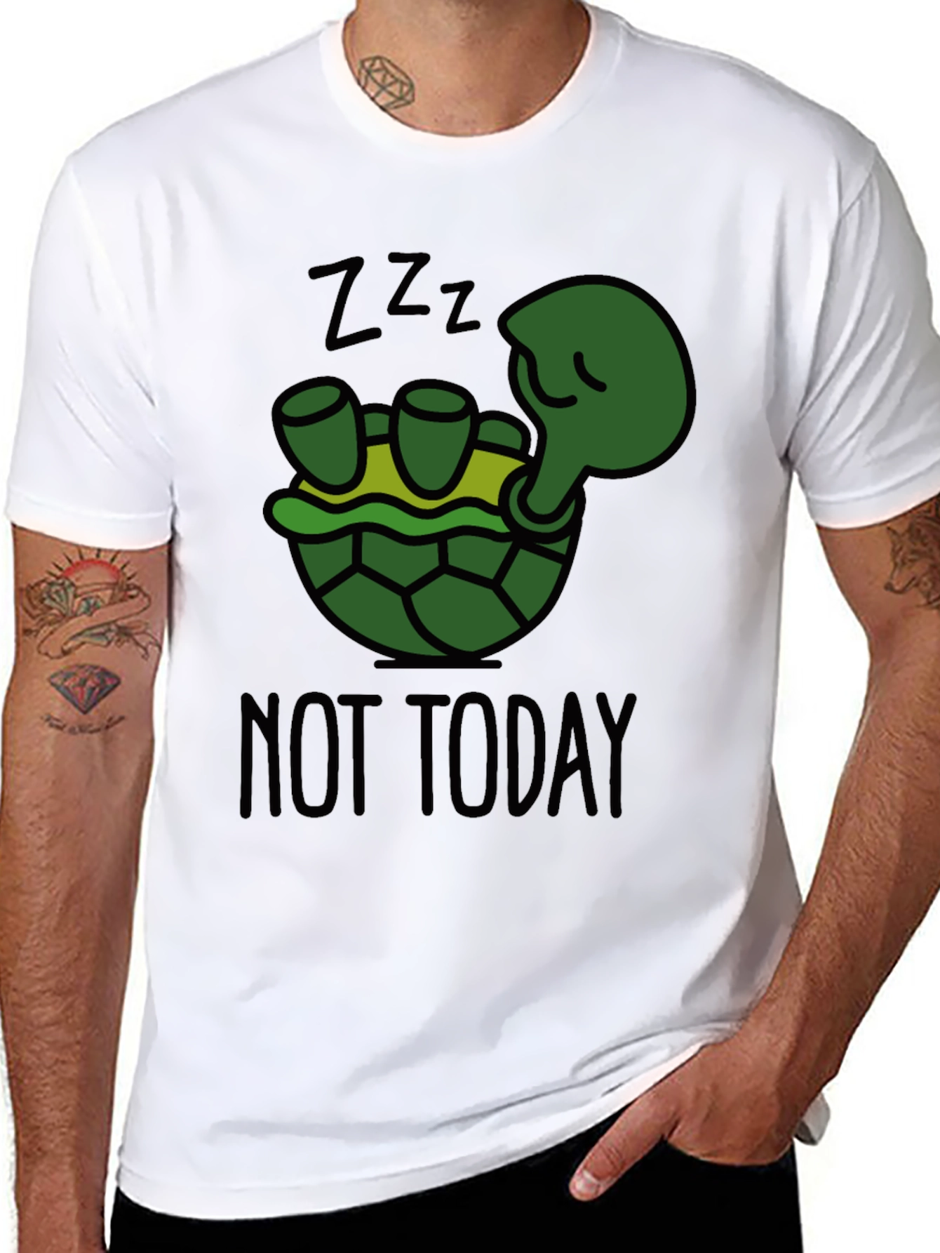 Black Lazy Turtle T-Shirt - Not Today view 8