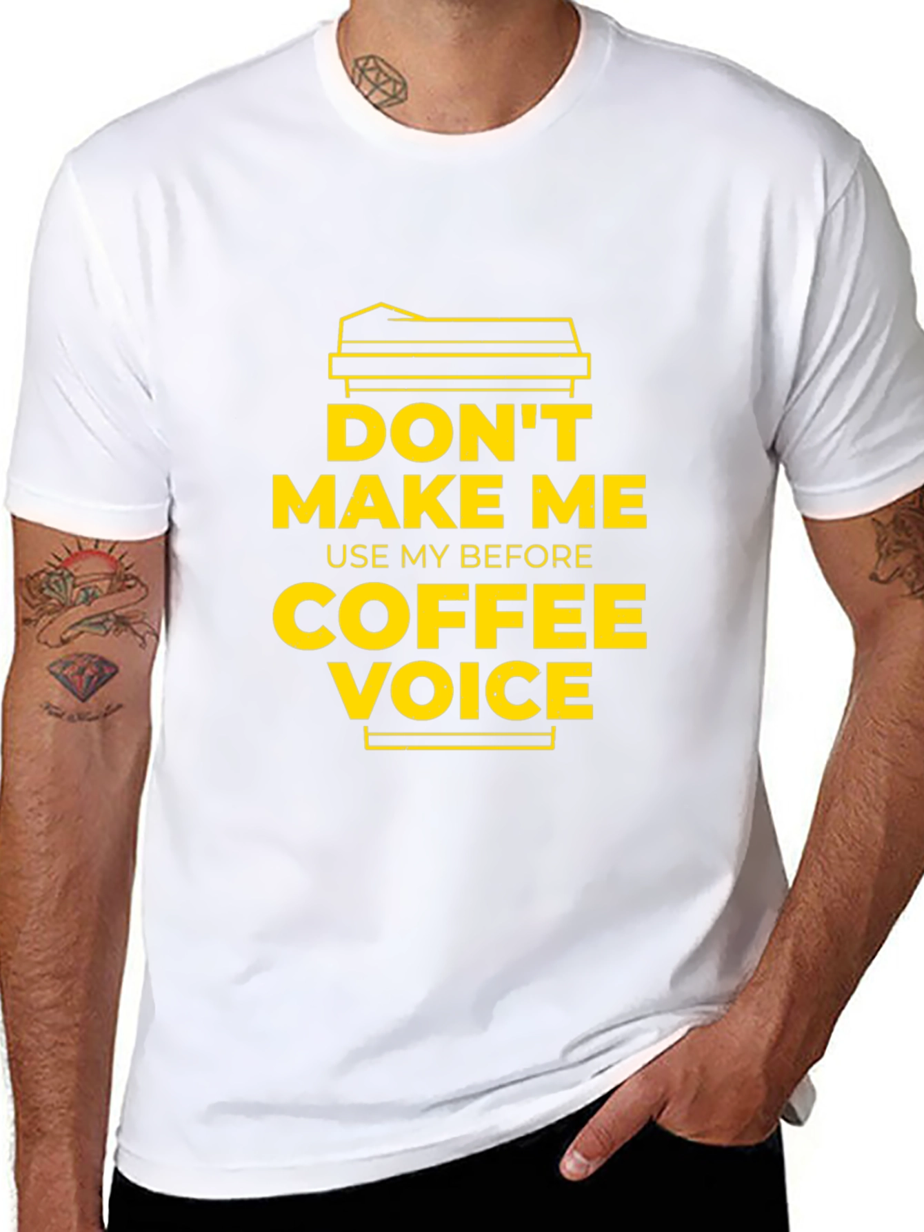 Black Don't Make Me Use My Before Coffee Voice Graphic Tee view 8