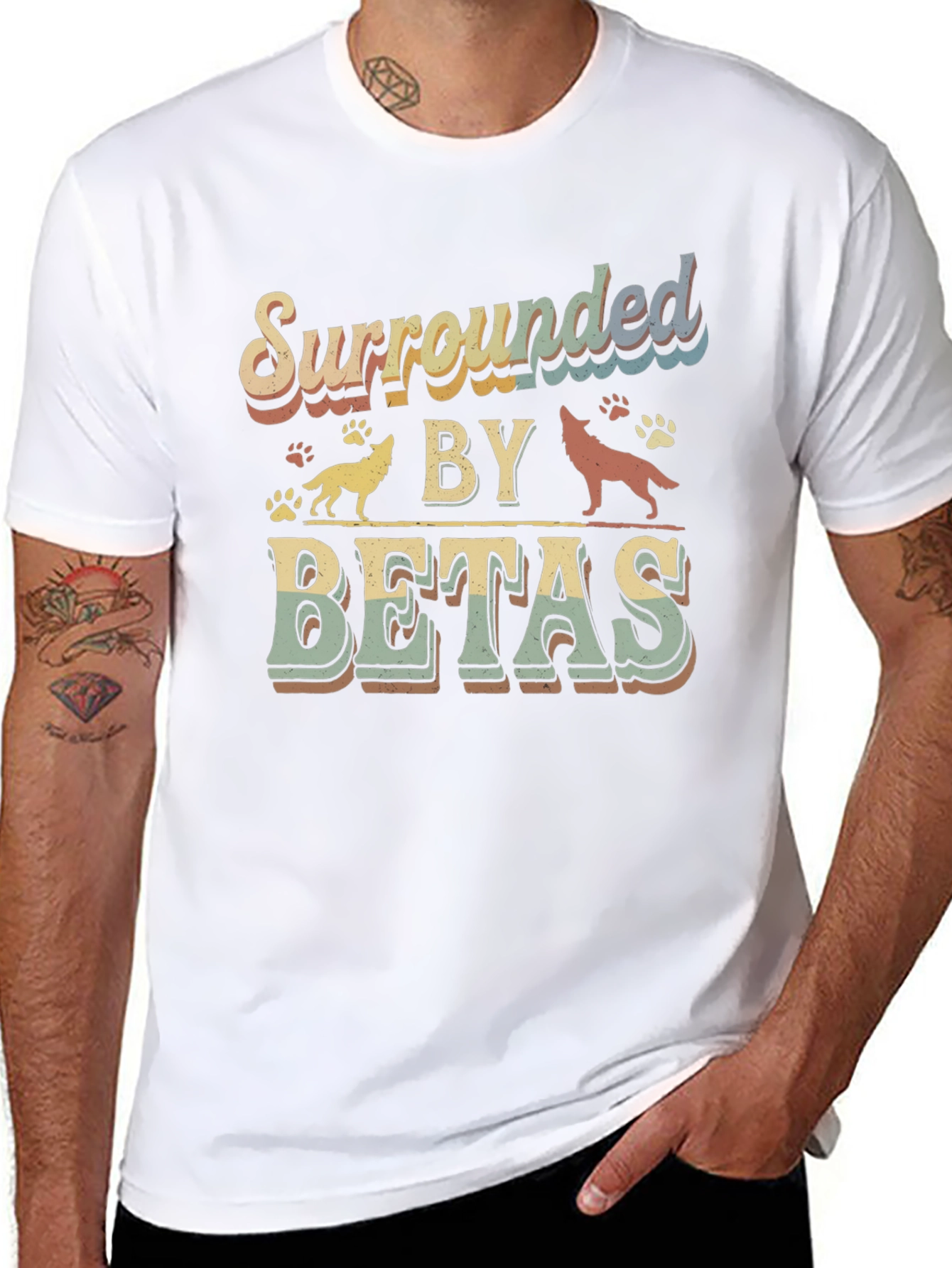 Black Surrounded by Betas T-Shirt - Funny Graphic Tee view 8